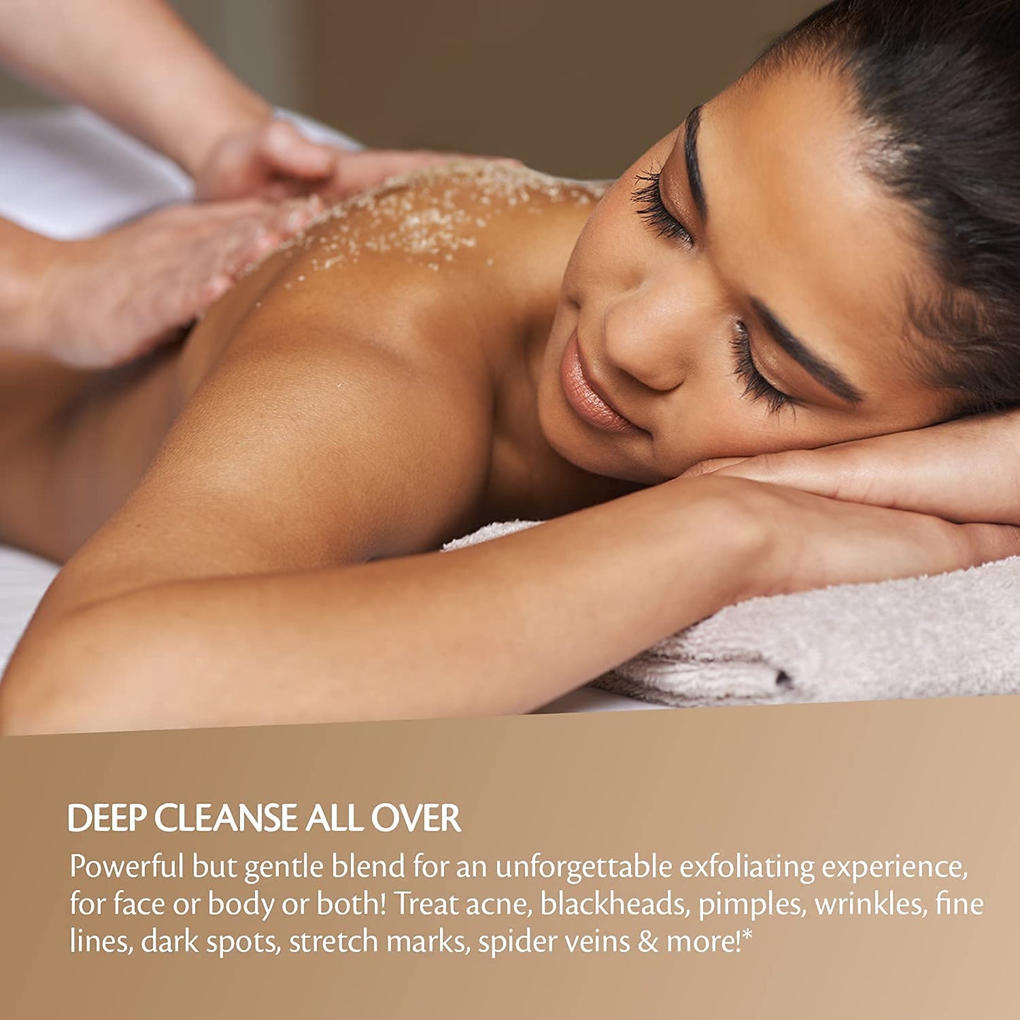 Brown Sugar Scrub Face Foot & Body Exfoliator Infused with Collagen and Stem Cell Exfoliating Salt Body Scrub for Toning Skin Cellulite Skin Care, 12oz by M3 Naturals