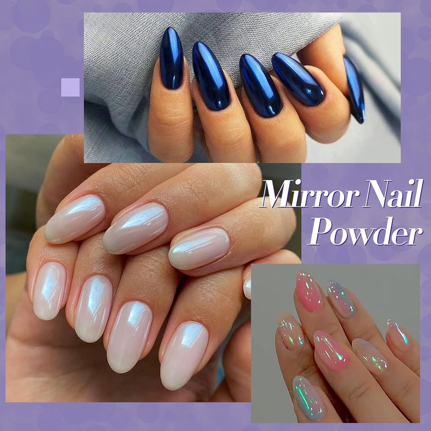 BORN PRETTY Chrome Powder Metallic Mirror Chameleon Nail Powder Auroras Mermaid Nail Powder Pigment for Nail Art Gel Polish Manicure Nail Art Decorations 9 Jars