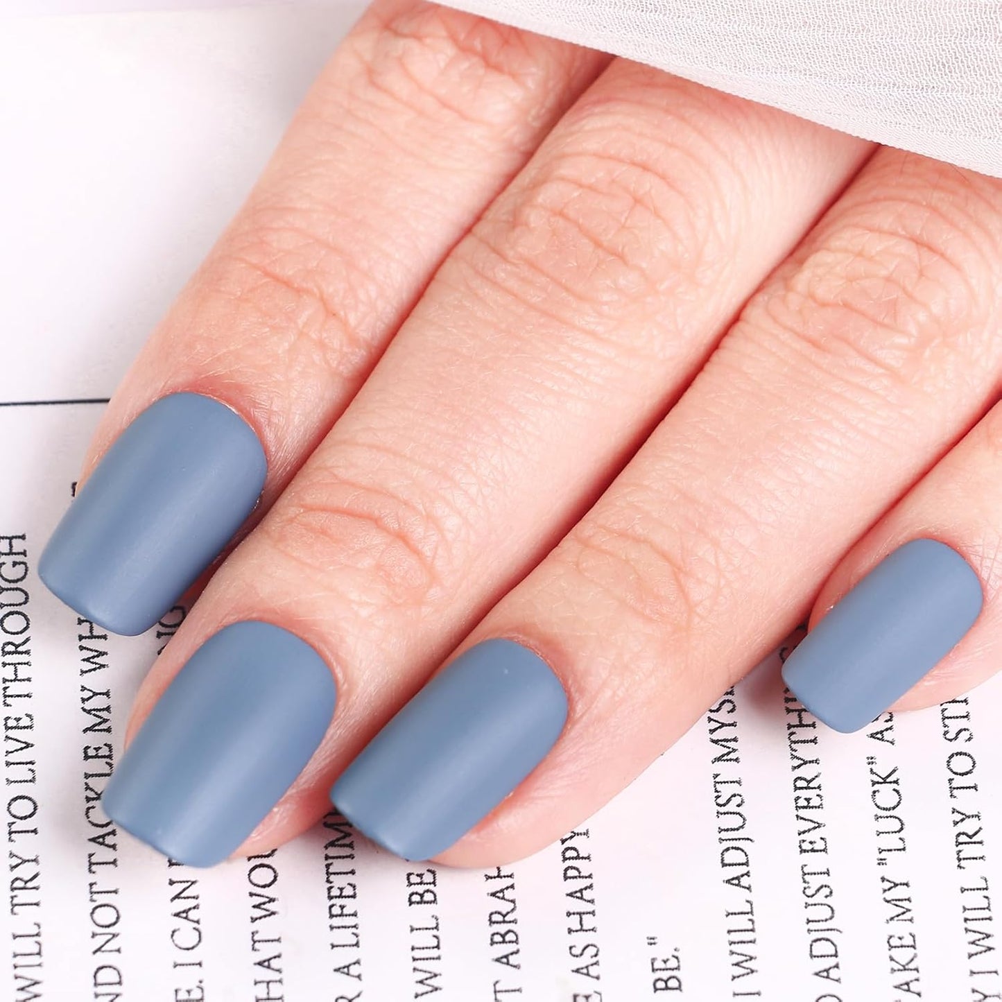 Matte Nail Polish Air Dry Nail Lacquer for Nail Art Varnish, Mist Effect Matte Finish Velvet Nail Polish, 0.35 fl oz (Grey-blue-23, 10 ML)