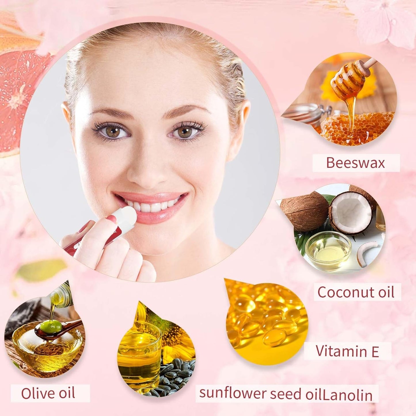 Yopela 130 Pack Natural Lip Balm Bulk with Vitamin E and Coconut Oil - Moisturizing, Soothing, and Repairing Dry and Chapped Lips - 13 Flavors Valentine's Gift - Non-GMO 0.15 Oz