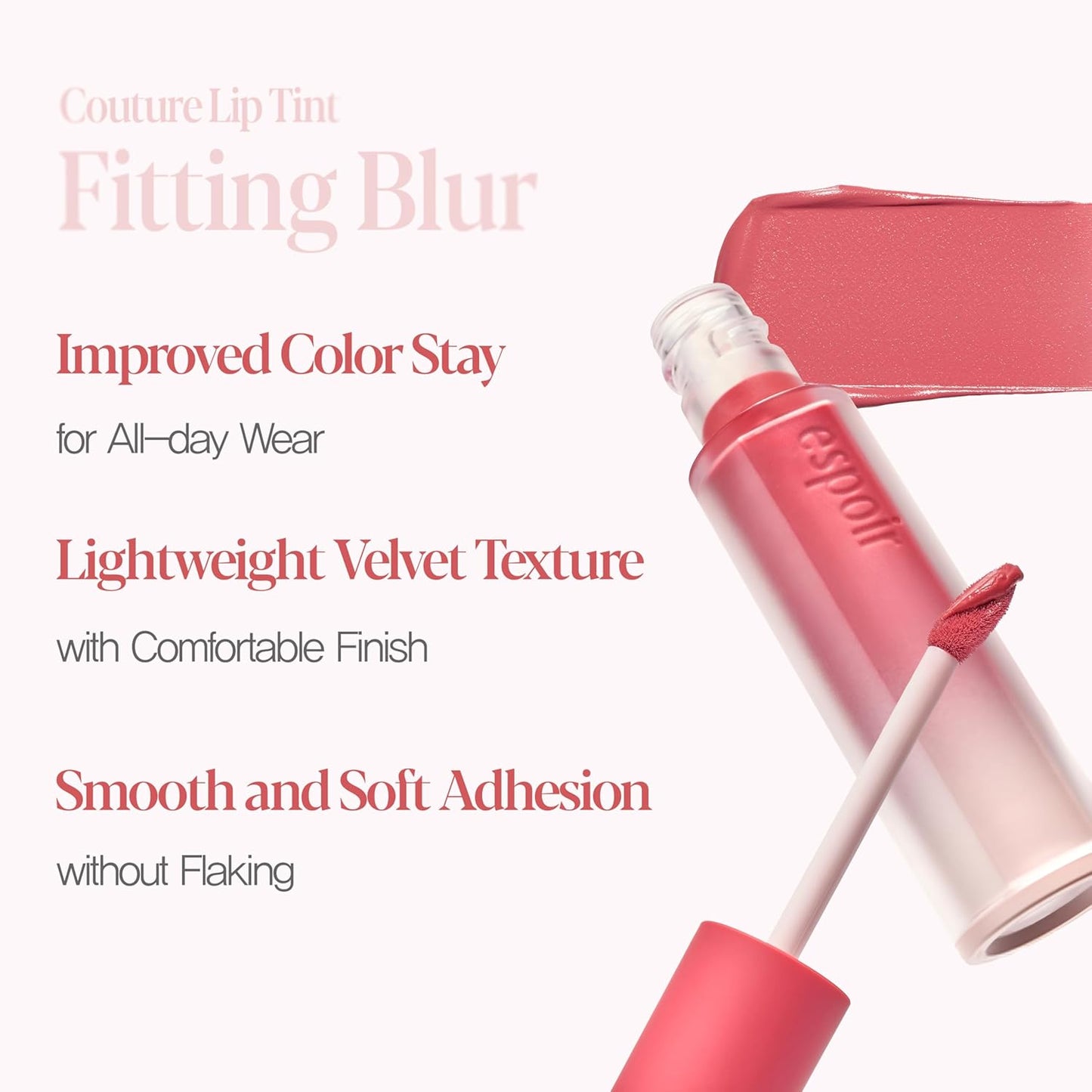 Espoir Couture Lip Tint Fitting Blur #10 Plum Puree 0.14oz | Soft and Creamy Color for Blurry Lip Look | Smudge-Proof Fixing Lip Stain | Lightweight and Comfortable Matte Finish