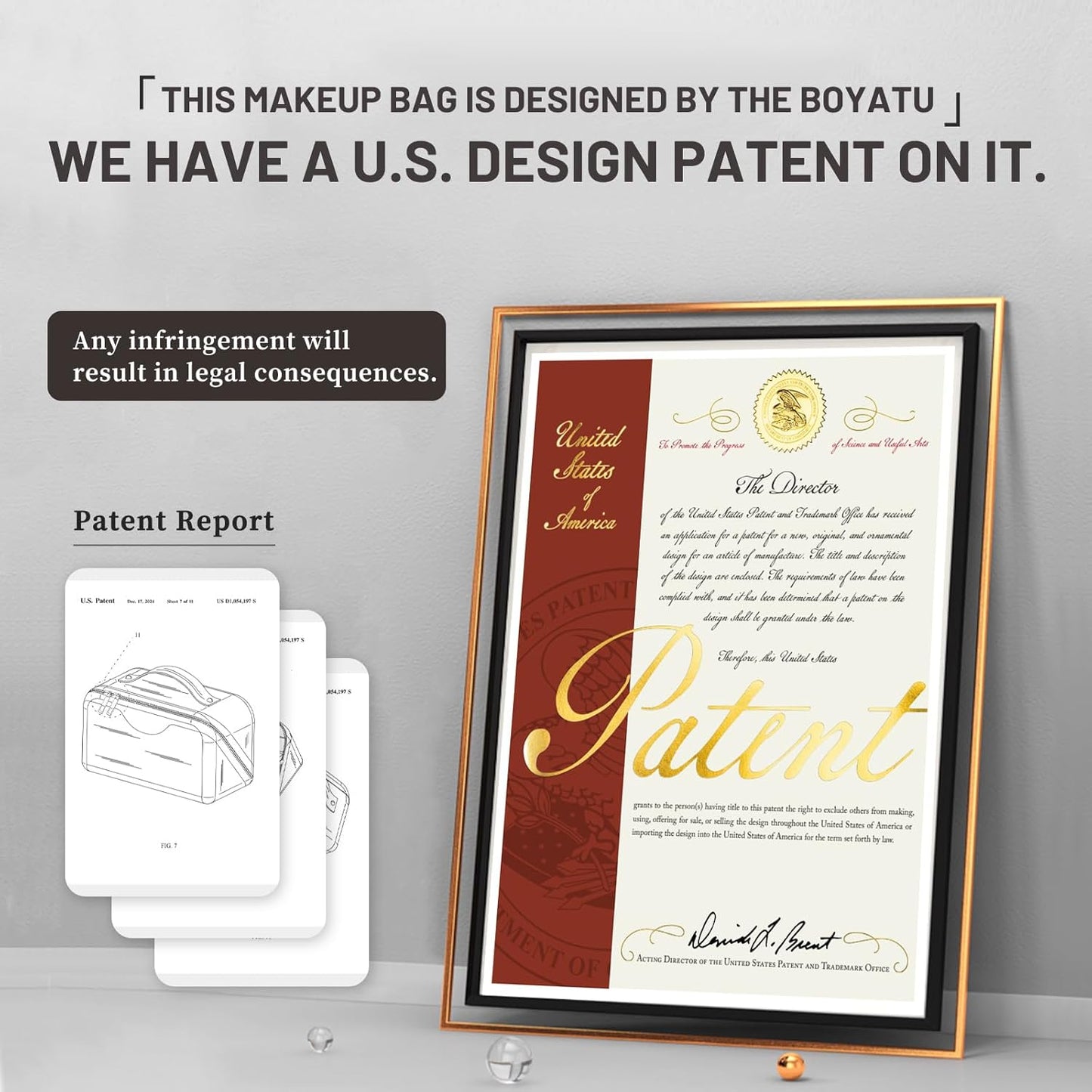 BOYATU Travel Makeup Bags Cosmetic Organizer Bag: 3-Set Large Capacity Make up Bag - PU Leather Toiletry Bags for Women - Wide Open Portable Pouch with Divider & Handle (02-White)