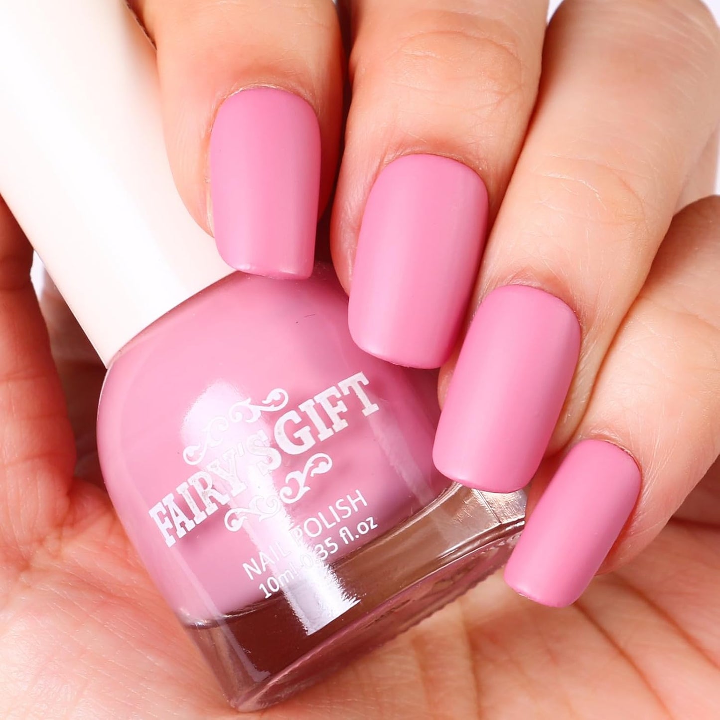 Matte Nail Polish Air Dry Nail Lacquer for Nail Art Varnish, Mist Effect Matte Finish Velvet Nail Polish, 0.35 fl oz (Deep Pink-22, 10 ML)