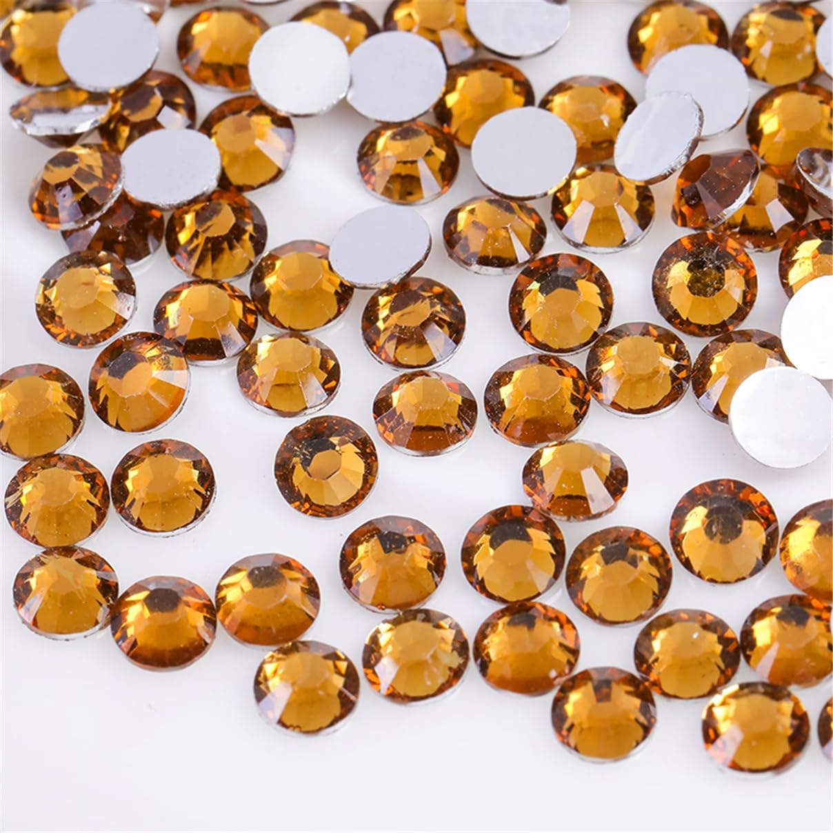 3000 Pieces SS12 3mm Flatback Rhinestones Clear Glass Round Gems Crystals for Nail Art DIY Crafts Clothes Shoes Bags （Yellow Coffee）