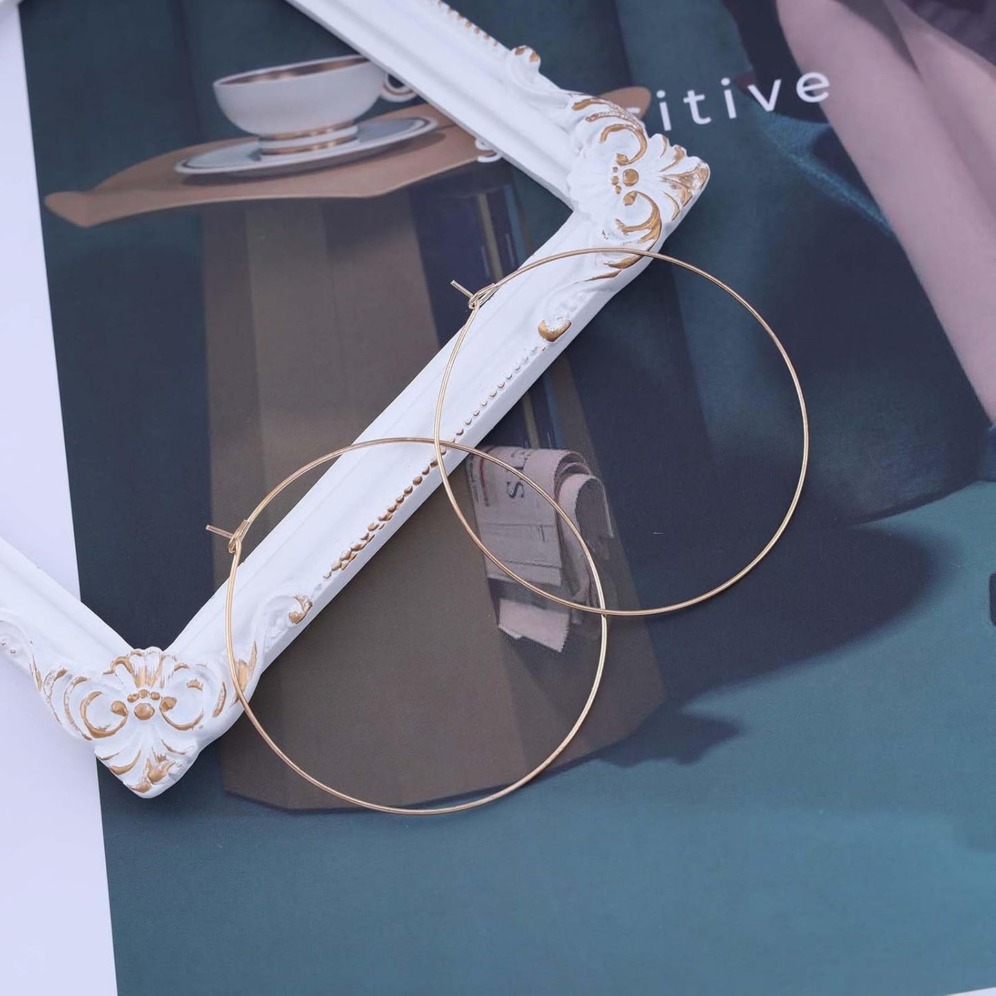 Vintage Circle Dangle Earrings Gold Large Circle Earrings Exaggerated Hollow Circle Hoop Earrings Open Circle Geometric Earrings Jewelry for Women