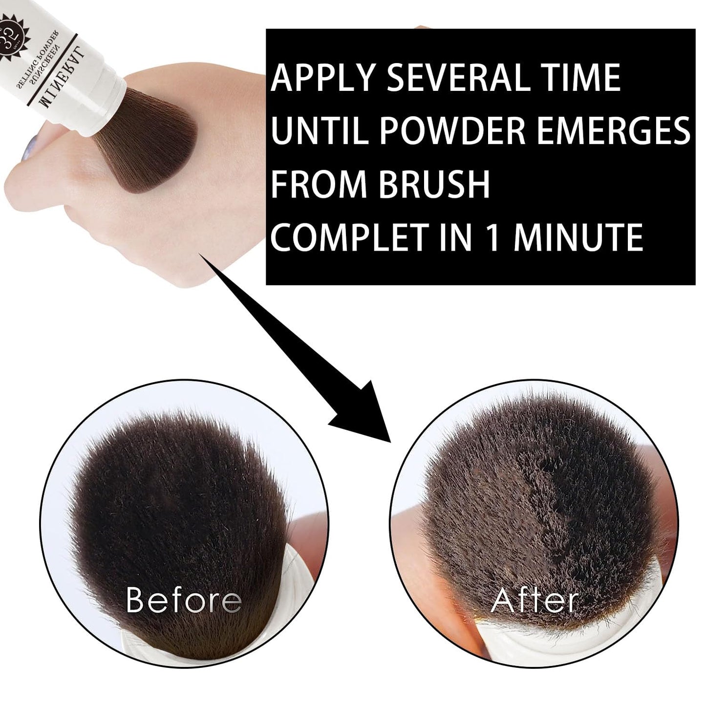 Sunscreen Setting Powder SPF 35, Mineral Brush Powder for Face & Scalp, Oil Control Natural Matte Finish Loose Powder Translucent Lasting Lightweight Breathable for All Skin (#05 Medium)