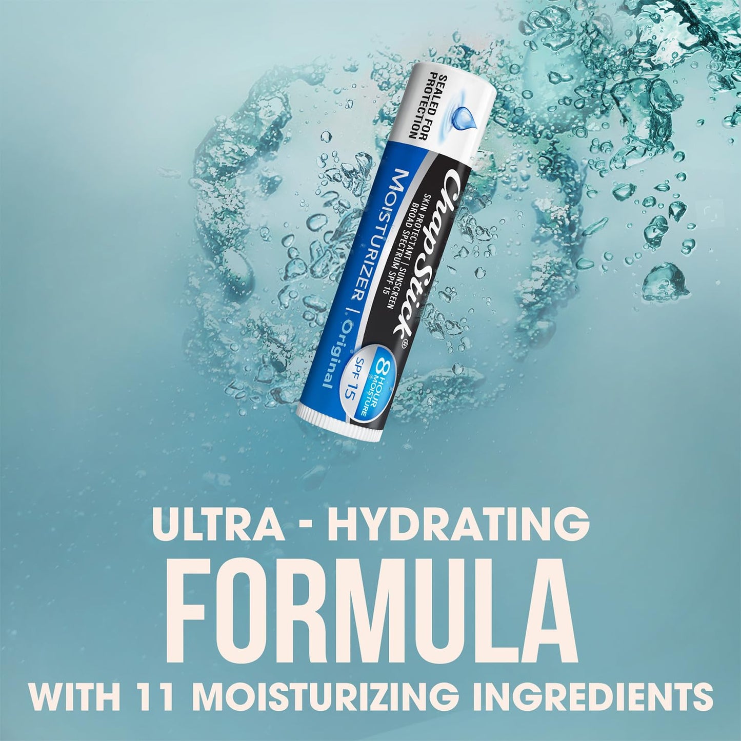 ChapStick Moisturizer 2-in-1 Lipcare SPF 15, Original, 12-Pack – 8-Hour Sunscreen Lip Balm with Aloe Vera and Vitamin E, 0.15 Oz Ea