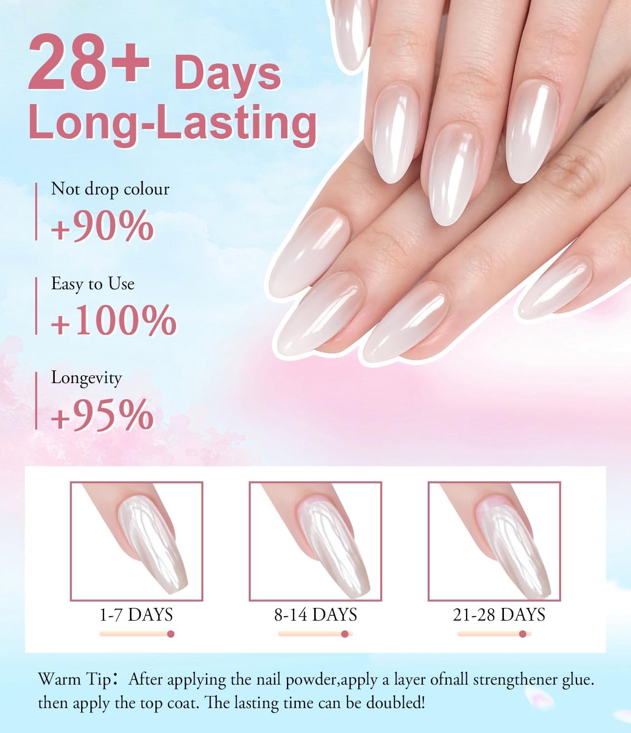 Pearl White Chrome Nail Powder: 2Pcs Iridescent Aurora Mermaid Chrome Powder Pearl Dust Kit for Gel Polish Nail Art Decoration