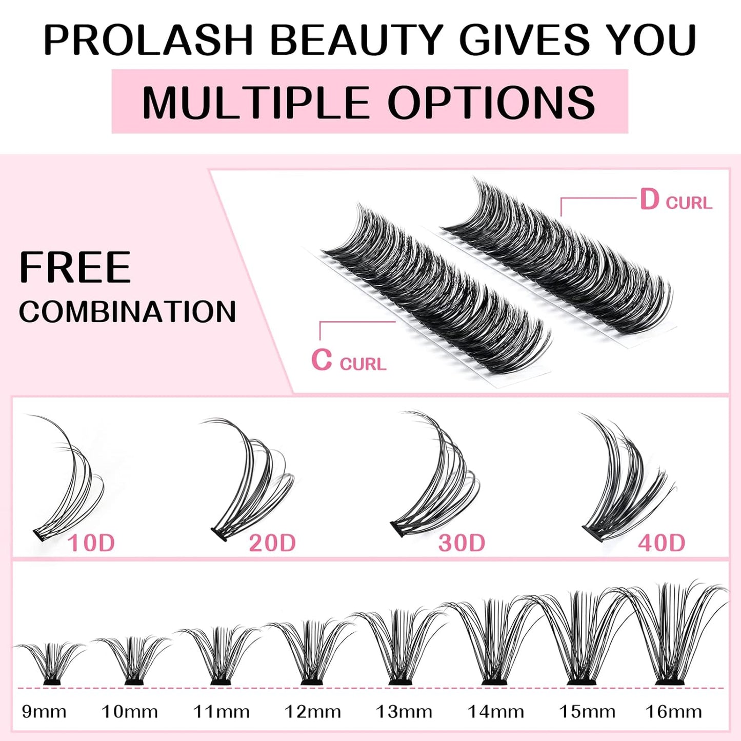 280 Pcs Individual Lashes 30D+40D Mixed Lash Clusters 14 Rows Cluster Lashes that Look Like Eyelash Extensions DIY Lash Extension Self Application At Home (30+40-C-18)