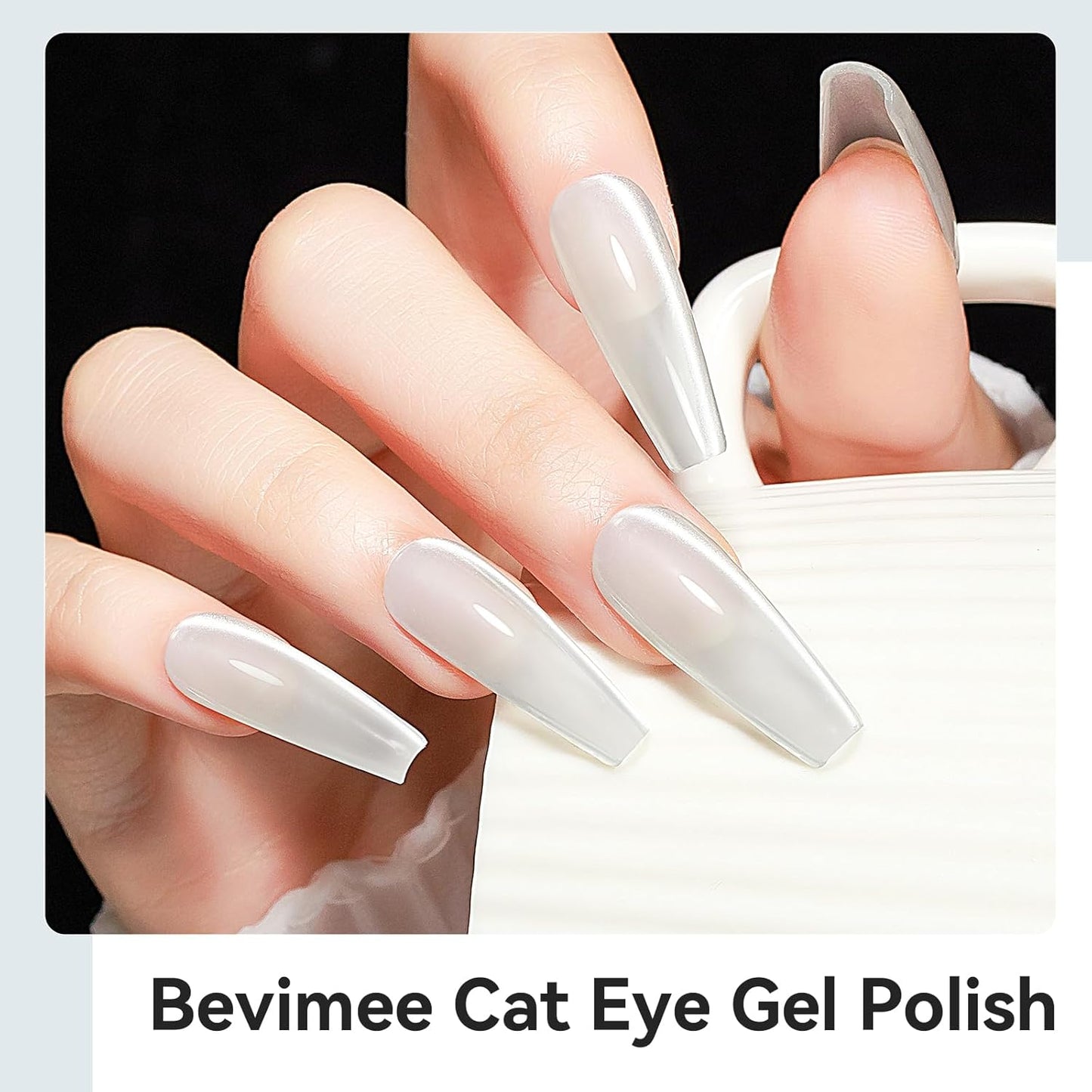 Cat Eye Gel Polish, Magentic Nail Polish Silver Translucent Jelly Color Clear Moonlight UV Gel Glitter Holographic With Magnet For Nail Salon DIY At Home