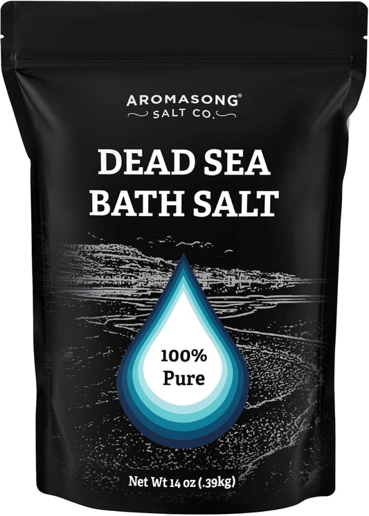 Aromasong Dead Sea Salt Bath Soak 14 OZ Pack – 100% Natural Dead Sea Salts for Soaking, Relaxation, and Detoxification of Skin, Dead Sea Salts for Bath to Rejuvenate and Refresh- Resealable Pack