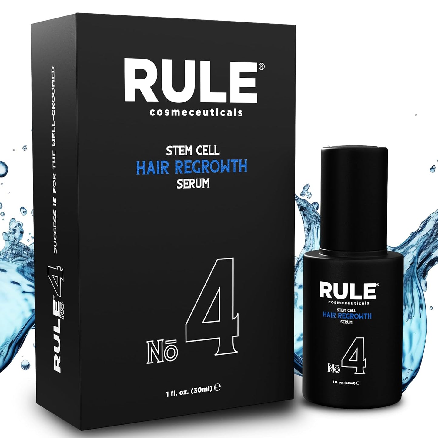 RULE No.4 Stem Cell Hair Growth Serum, Natural Oil with Biotin, Castor Oil & DHT Blocker Saw Palmetto for Thicker Fuller Longer Hair Regrowth, Scalp Serum Hair Loss Treatments for Men & Women