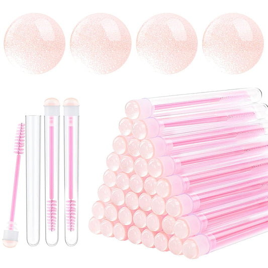 50pcs Eyelash brush Lash Wand Makeup tool Eyelash Extension supplies Cleaning brush Diamond Mascara sky pink