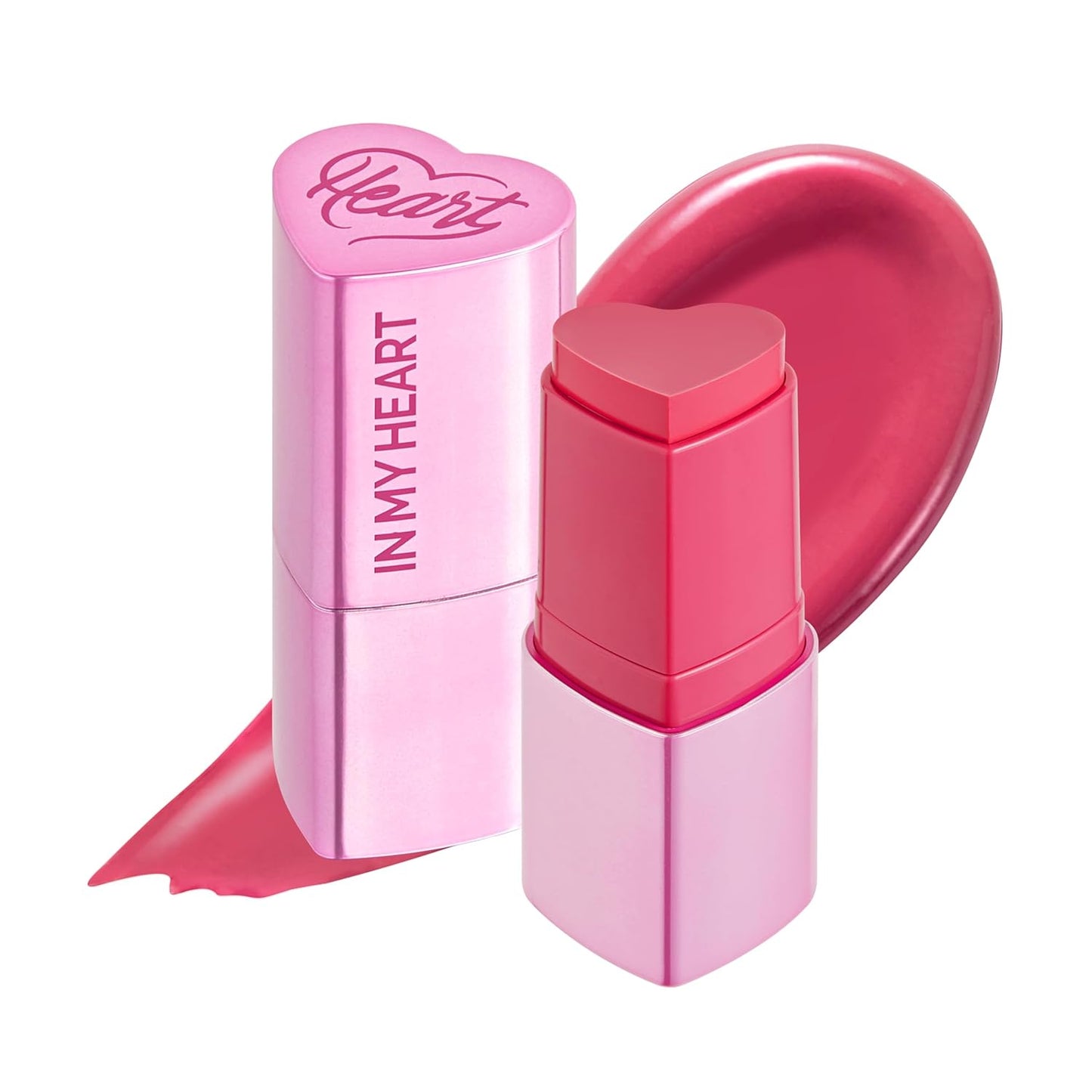 Touch in Sol In My Heart Stick Blush (#Punchy Pink) – Cream Blush Stick for Cheeks, Eyes & Lips – Korean Makeup Cheek – Creamy, Blendable Milk Blusher for Dewy Glow, Natural Finish, k beauty, 0.21 Oz