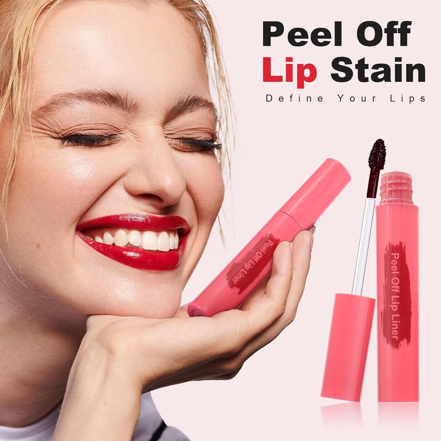 Lip Liner - Lip Stain Peel Off Moisturizing Long-Lasting & Waterproof Transfer Proof & Plumping, Non-Stick Cup Lip Liner Stain Tint For All Skin Types (Berry, 1 PCS)