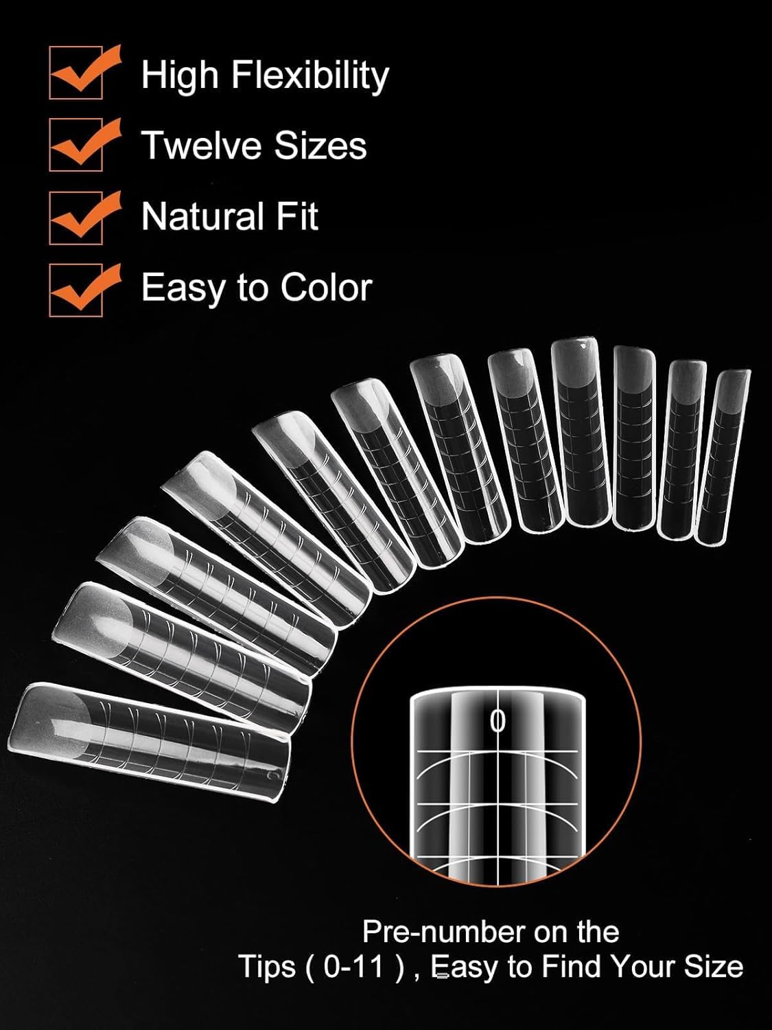 EBANKU 120PCS Dual Nail Forms Matte Poly Gel Nail Molds Square Full Cover Coffin Nail Tips Extension Forms 12 Sizes for Toenail Manicure Nail Art Design Salon&DIY