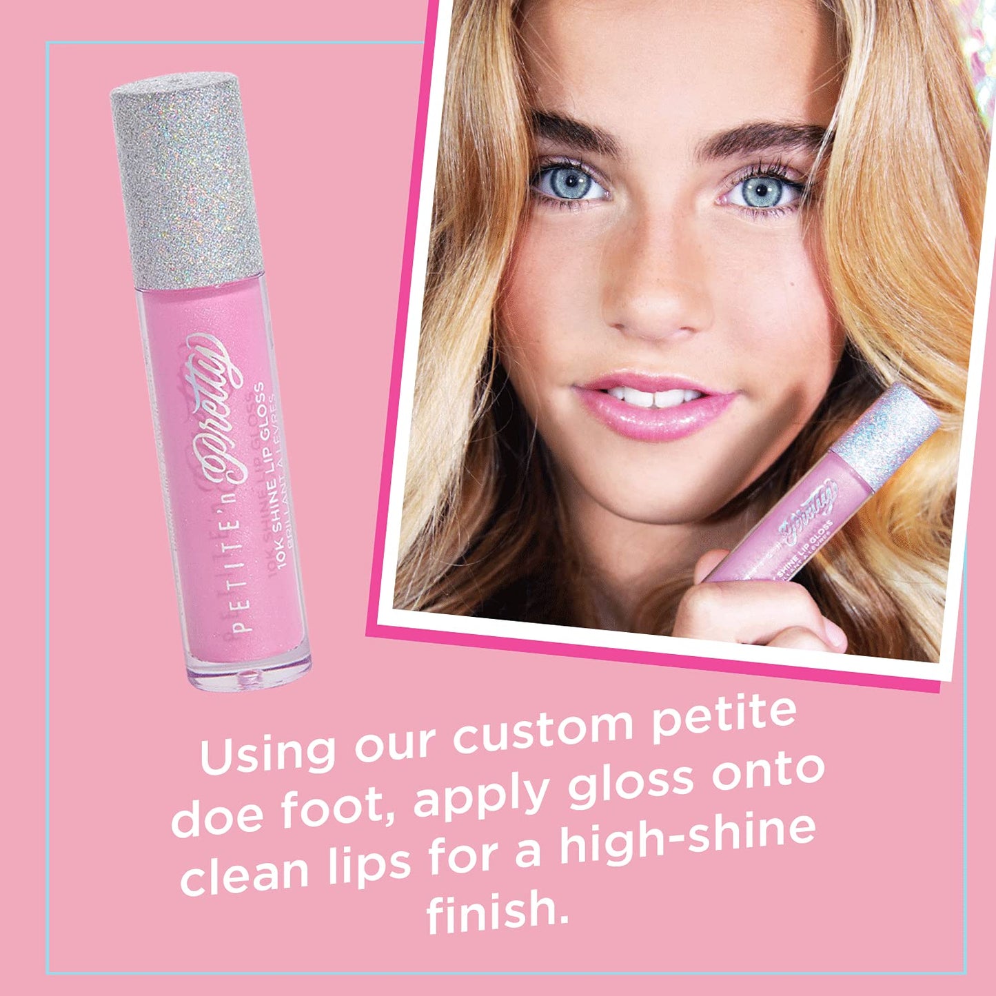 Petite 'N Pretty 10K Shine Lip Gloss for Girls (Gia Pink) - Makeup for Kids, Tweens, Teens - High Shine, Soft, Hydrating, Lightweight, Made in the USA