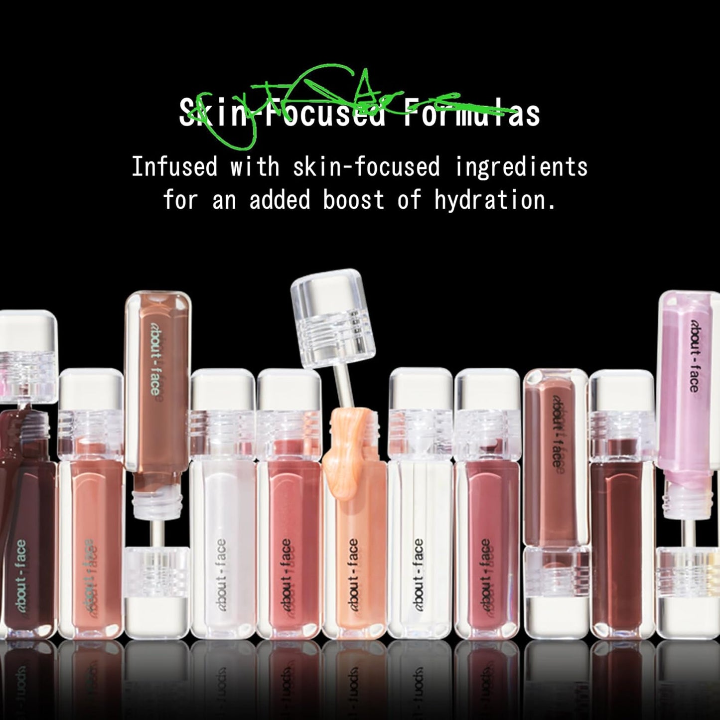 about-face Light Lock Lip Gloss Such Great Heights – Non-Sticky, High-Shine Lip Oil Gloss with Coconut Oil, Peppermint & Lavender – Vegan, Cruelty-Free, Clean Beauty – 0.21 oz (Shimmering Pale Peach)