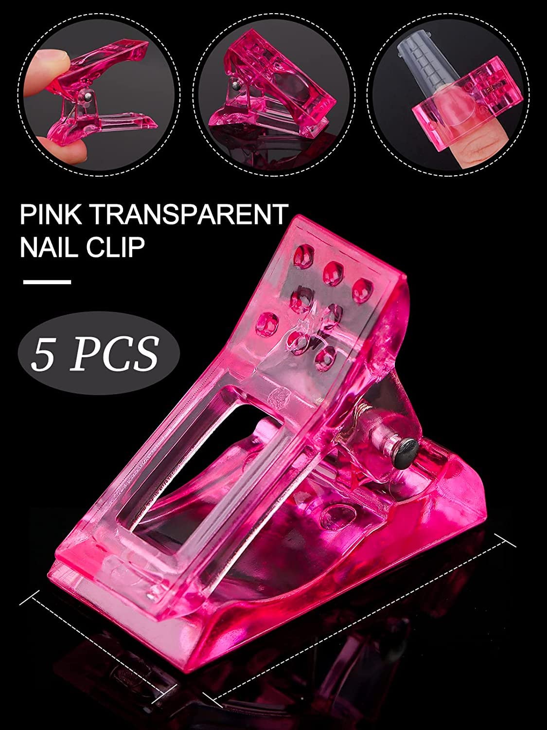 EBANKU 100 PCS Clear Nail Extension Form Tips Dual Nail Mold Full Cover UV Polygel Gel Tools Acrylic Nail System Forms Set with Black Dual-Ended Polygel Brush & Picker 5Pcs Nail Tips Clip (Coffin