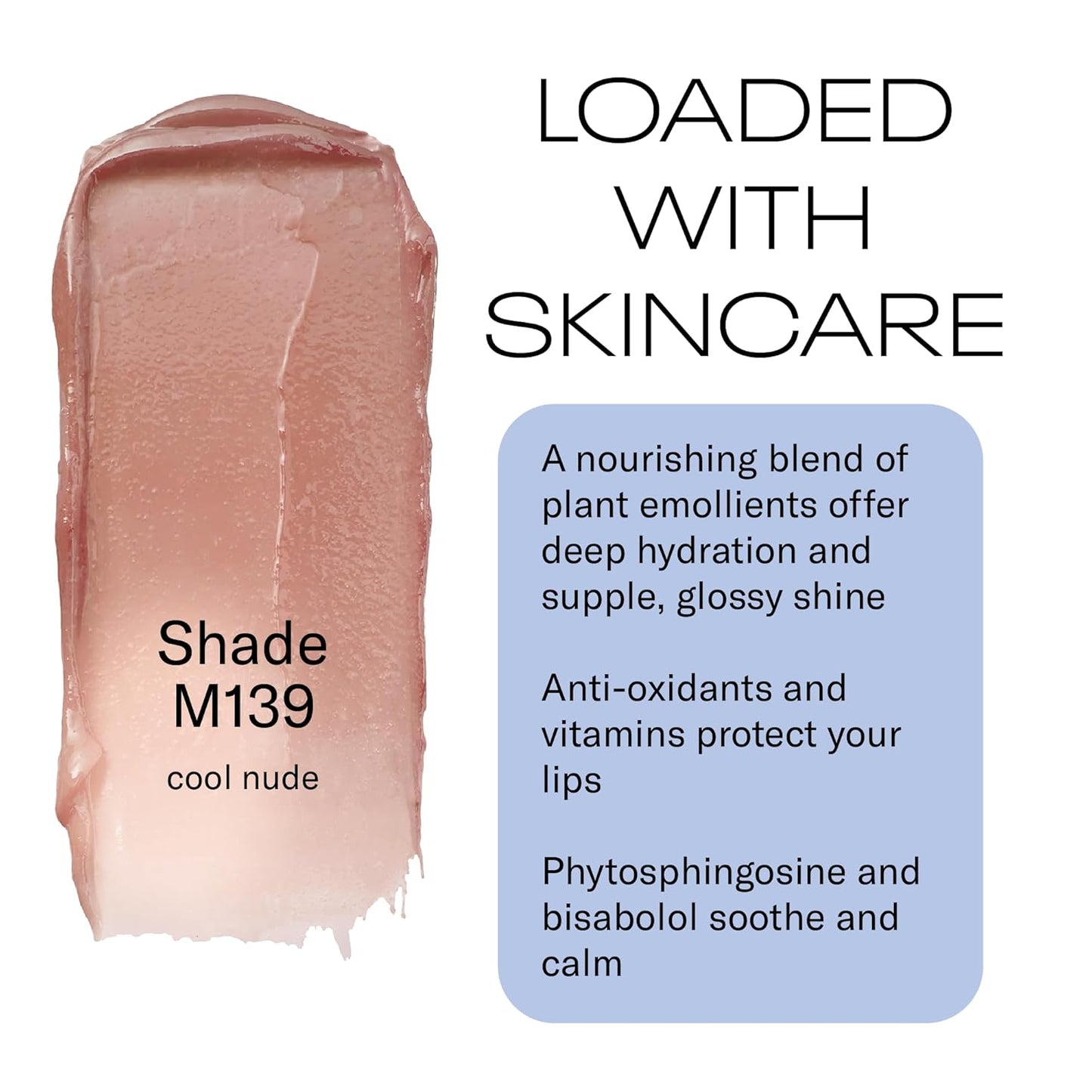 MOB Beauty Hydrating Shine Lip Balm M139 Cool Nude – Tinted Lip Balm Stick with Jojoba & Sunflower Oils, Clean Vegan Organic Lip Care for Nourished, Glossy Lips