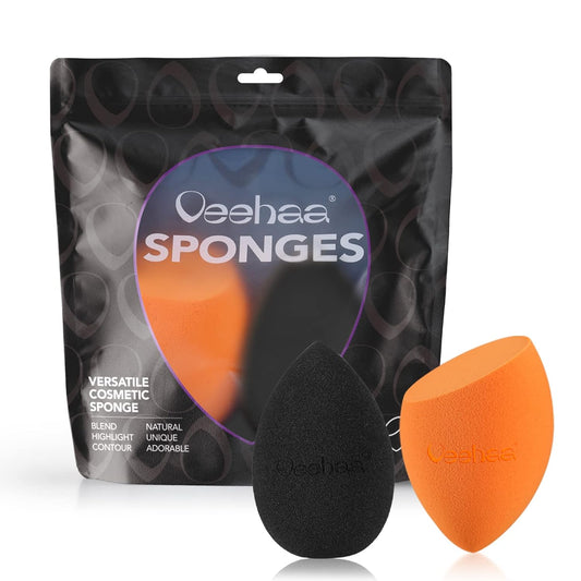 2PCS Makeup Sponge Set, Latex Free Makeup Blender for foundation, Makeup Sponges egg shaped, Makeup Sponges for all areas
