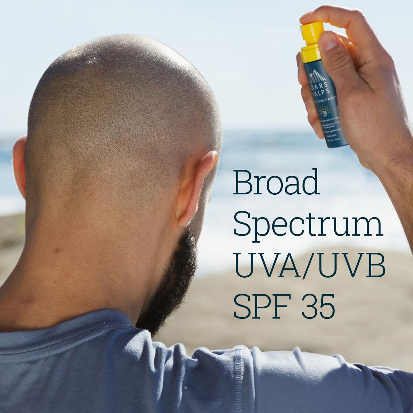 Oars + Alps Face & Scalp Sunscreen Spray Mist, SPF 35 Facial & Hair Sunscreen, Protects from Blue Light, Incfused with Aloe Vera + Cucumber, Water & Sweat Resistant, Summer Splash Scent, 1.5oz