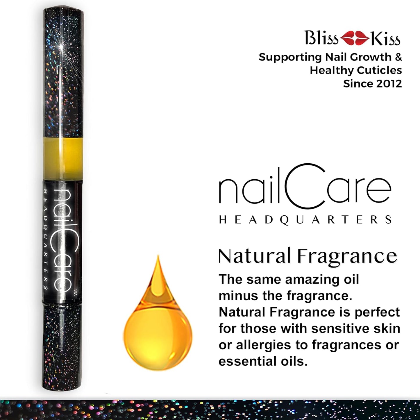 Nail Care Headquarters Cuticle Oil Pen for Nails - Nail Strengthener & Growth Serum for Damaged Nails, Hangnails w/Jojoba cuticle oil—Natural Fragrance - from Bliss Kiss