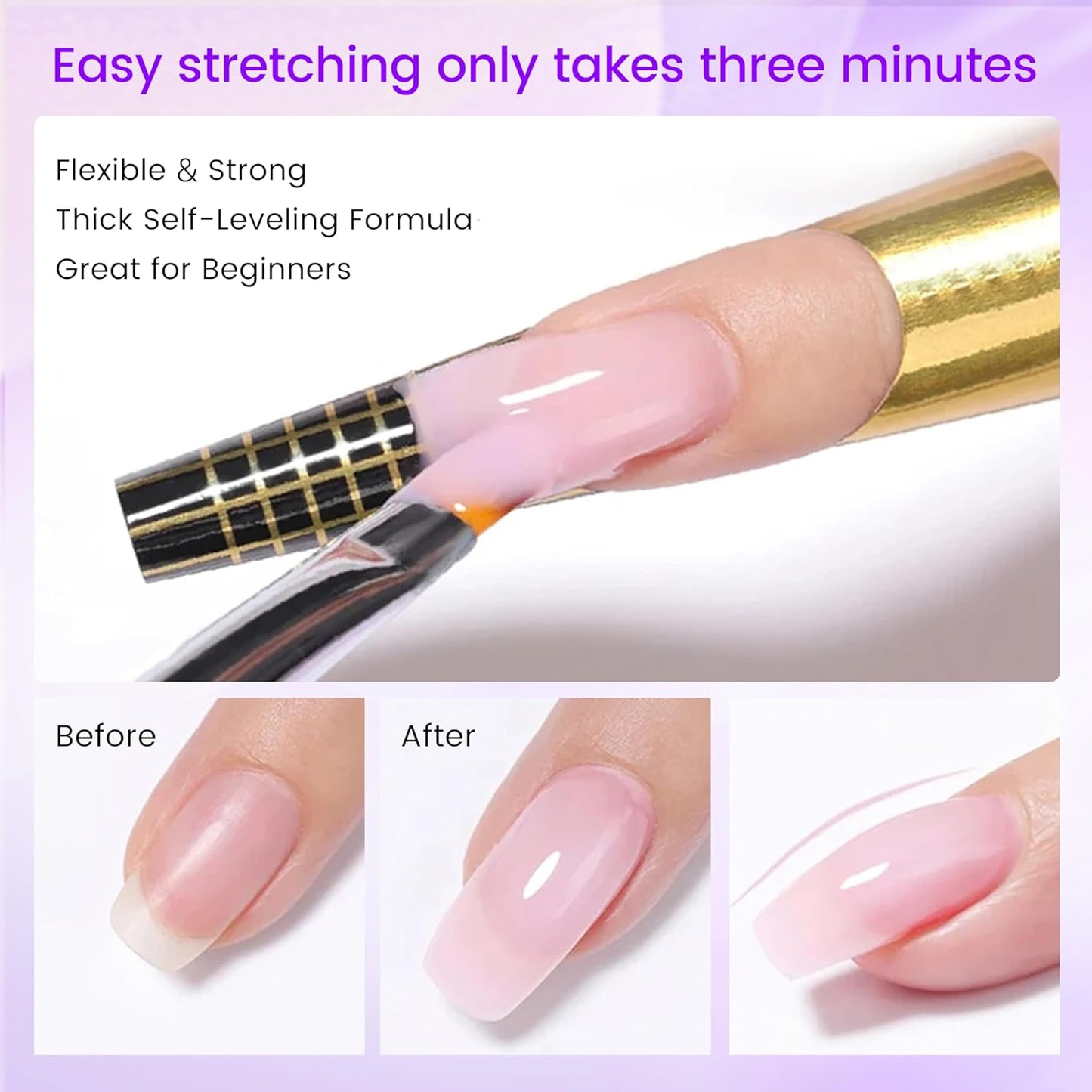 NailForms for Gel Builder Self Adhesive Nail Extension Stickers for Poly nailGel and Acrylic with Tip Sculpting Nail FormsNail Art for Home & Salon (100)