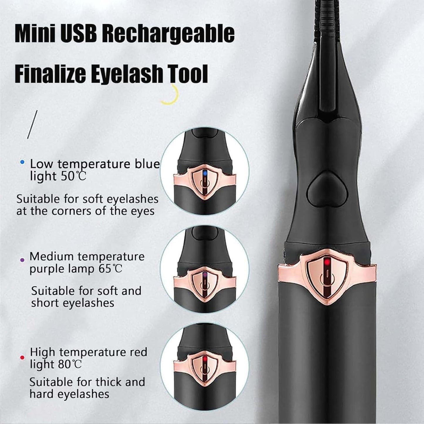 Electric Eyelash Curlers, 2025 New Heated Eyelash Curler, Eyelash Curler for Women, with 8s Fast Heating, 3 Adjustable Temperatures, USB Rechargeable for Long-Lasting Curls (2Pcs Black)