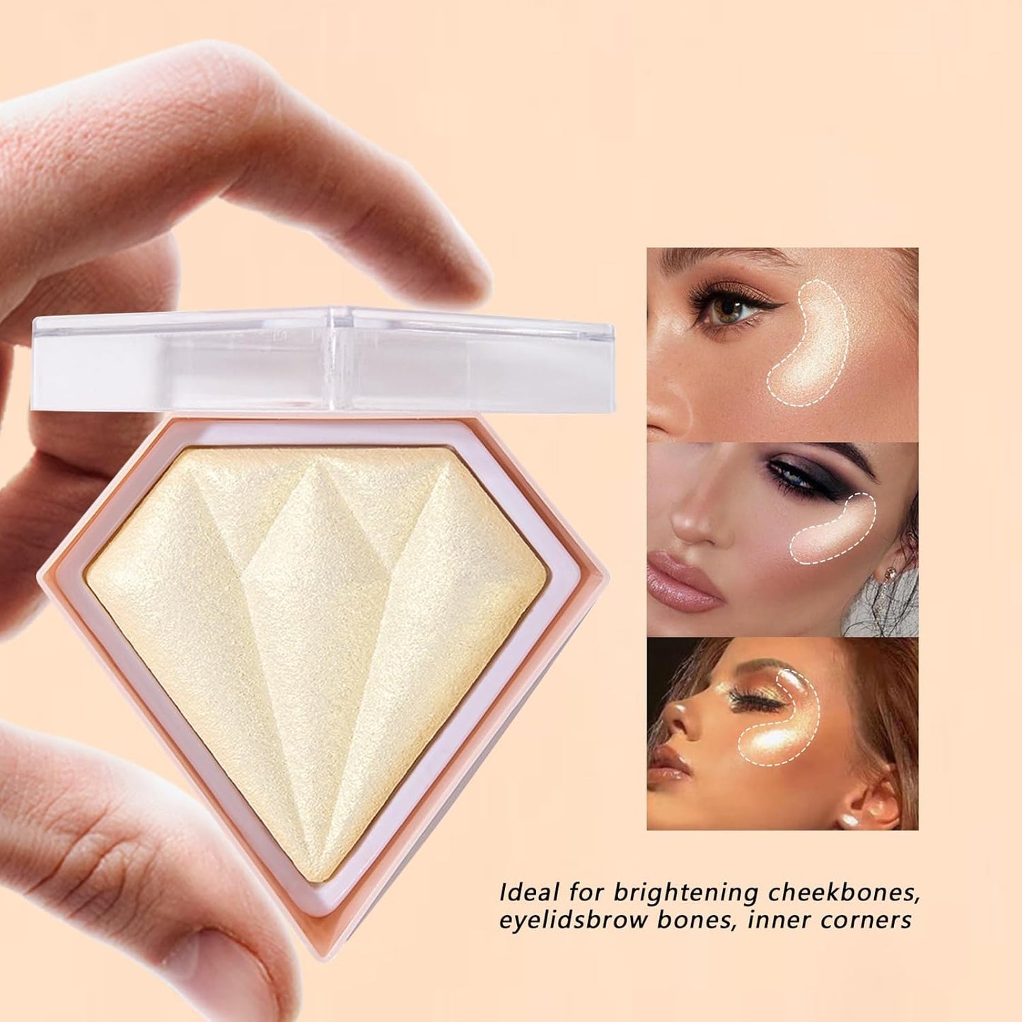 Face Highlighter Luminizers Highlighter powder Translucent Setting Powder High Definition Powder for All Skin Types and Skin Tones(N04)