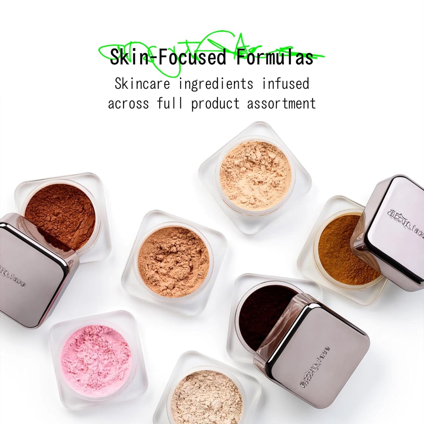 about-face Curtain Call Set & Smooth Loose Powder Applause – Lightweight, Oil-Absorbing Setting Powder with Rice Starch & Corn-Based Talc Alternative – Vegan, Cruelty-Free – 0.35oz (Deep)