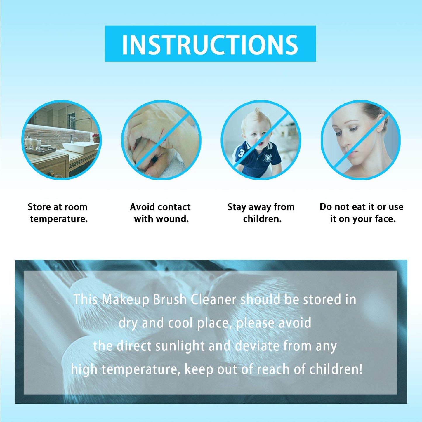 Makeup Brush Cleaner for Cosmetic Brushes, No-washing Quick Drying Deep Cleaning Spray Ideal for Makeup Brushes Sponges for Women Girls 3.38 oz