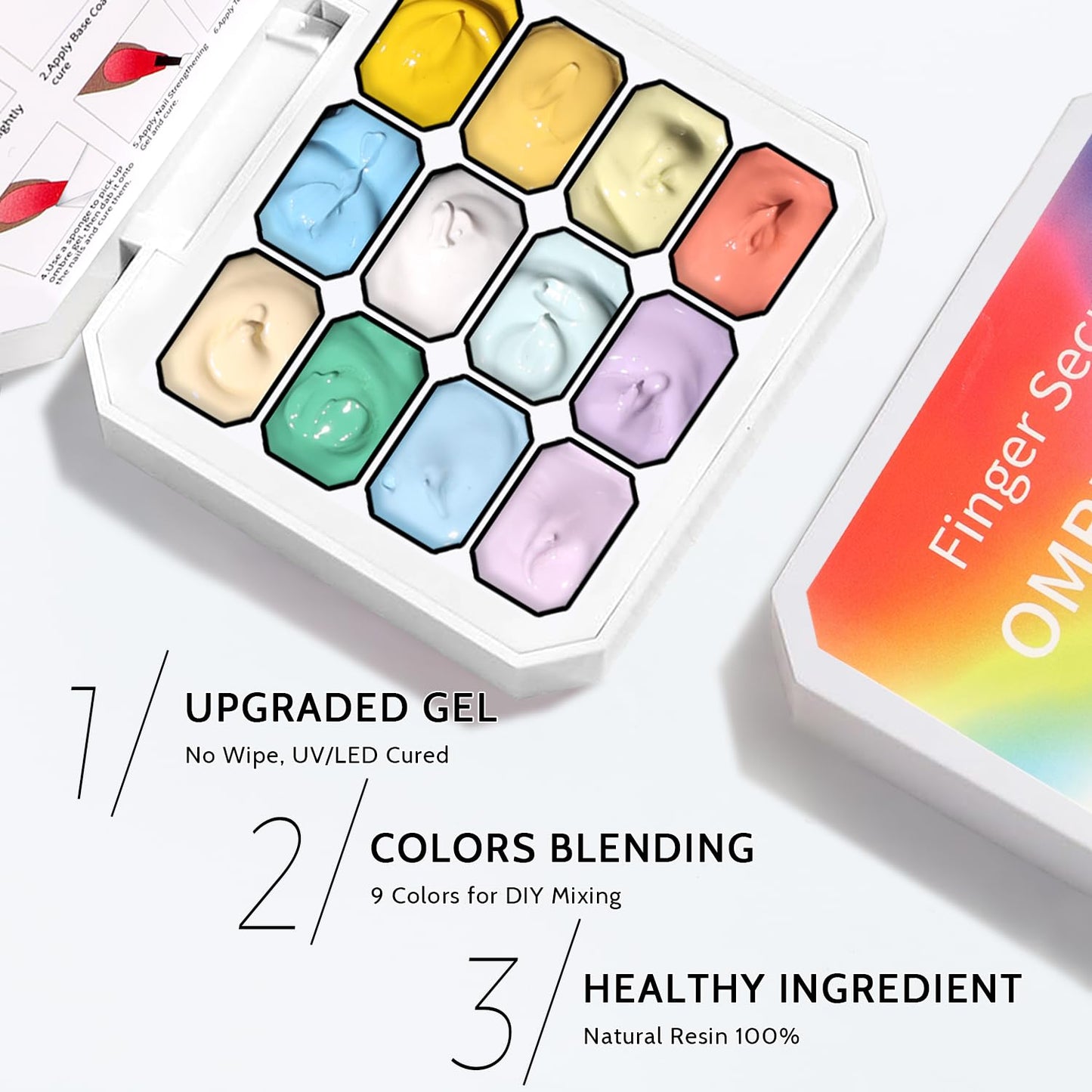 Sponge Pat Paint Nail Gel, Ombre Nails Gradient Gel Nail Blush Blooming Aura Nails Drawing Stripper Floral Painting DIY Nail Art, No Wipe, UV/LED Curing (12 Colors A)