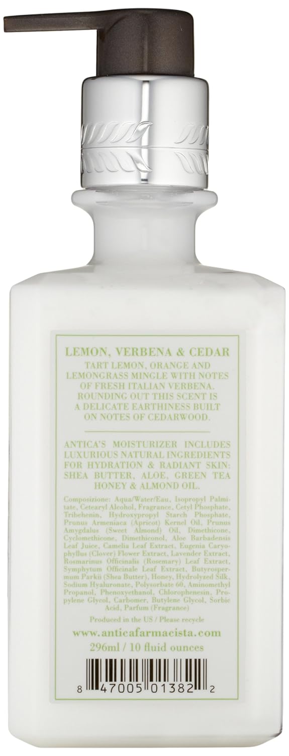 Antica Farmacista Body Moisturizer - Moisturizing Scented Lotion - Premium Body Moisturizer - Luxury Gift for Women & Men - Hand & Skin Hydration - Lemon, Verbena and Cedar, 10 Fl Oz