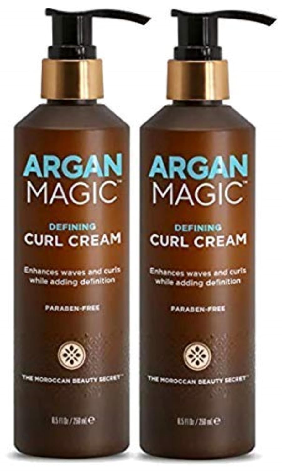 Argan Magic Defining Curl Cream - Enhances Waves & Curls While Adding Definition | Conditions, Detangles, Reduces Frizz | Enriched with Biotin | Made in USA | Paraben Free (8.5 oz / 250 ml / 2 Pack)
