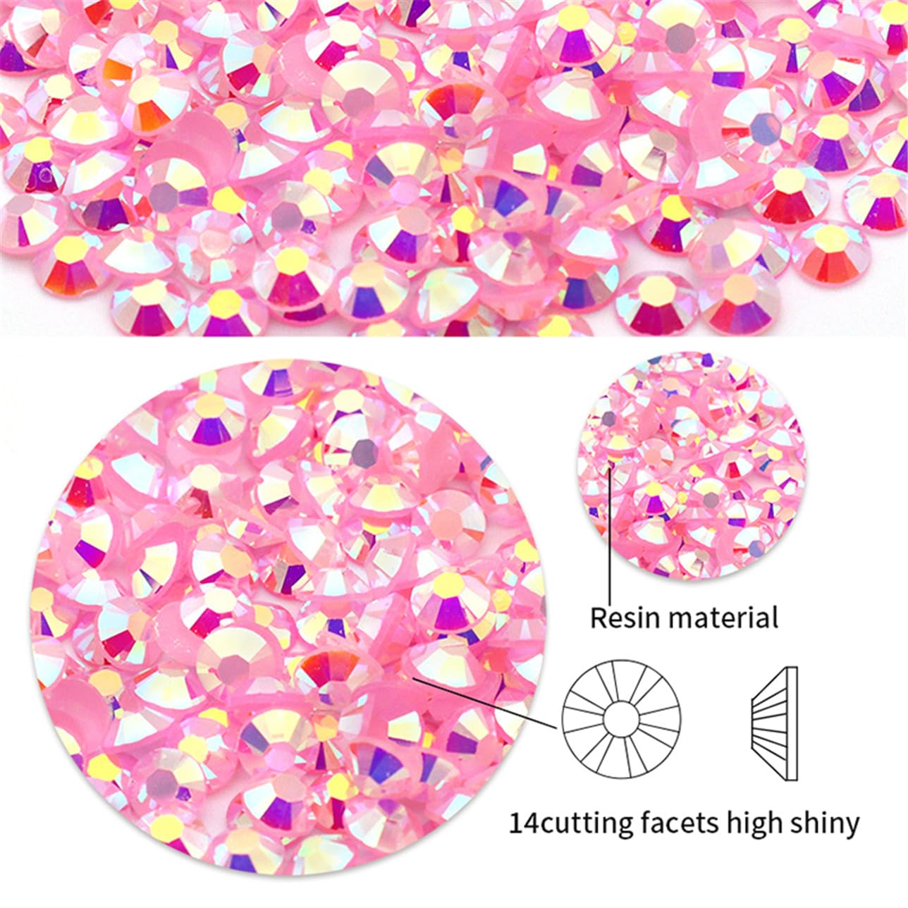 4500 Pcs SS6 2mm AB Flatback Rhinestones for Nails Art Crafts Glitter Round Shine Gems Crystals DIY Clothes Shoes （Black-Bottom Sapphire AB）