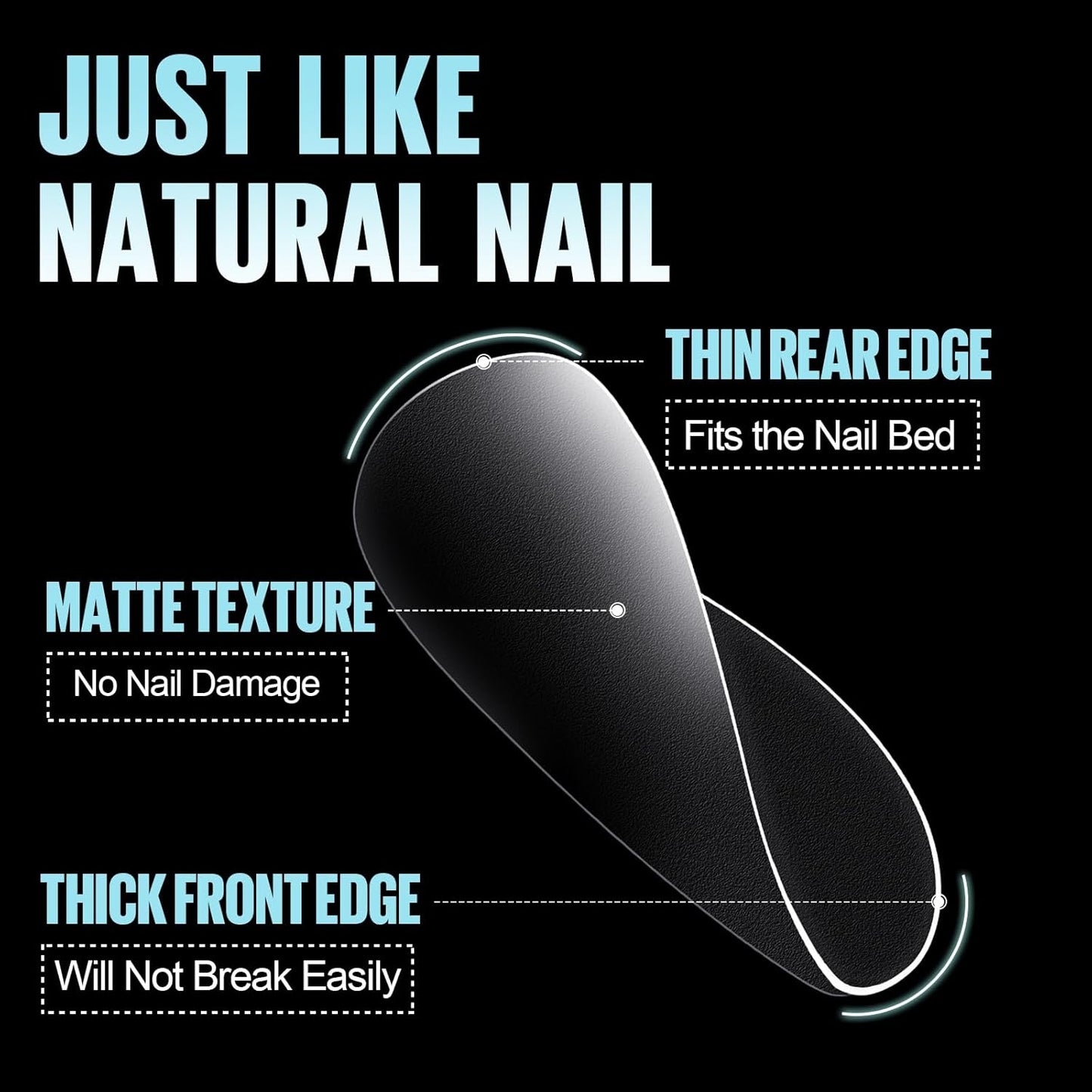 TOMICCA Extra Short Nail Tips Square, 15 Sizes Pre-shaped Soft Full Matte Square Nails, 360Pcs Acrylic Full Cover Gel Tips Press on Nails for Nail Extension Manicure