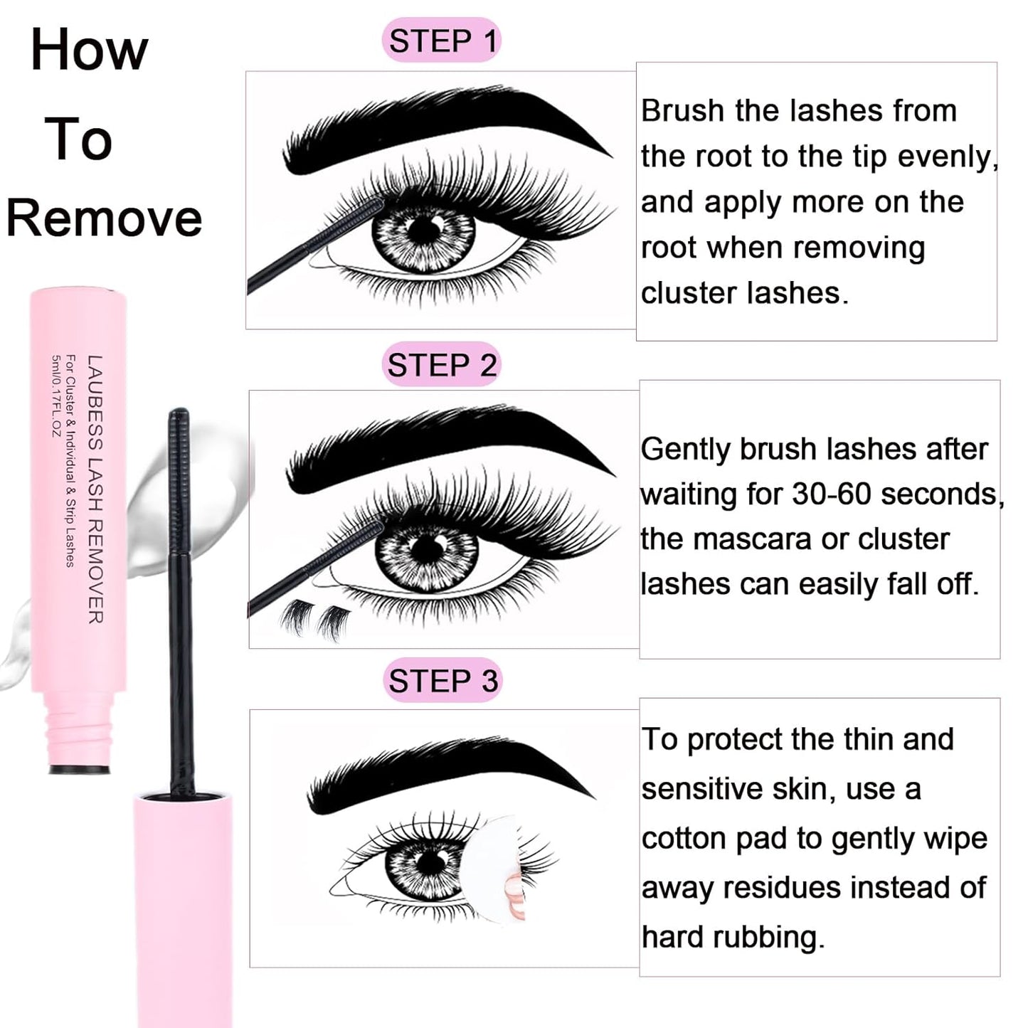 Lash Clusters Kit LAUBESS DIY Lash Extension Kit Lash Bond and Seal Waterproof Lash Glue Remover Tweezers Brush Cluster Eyelash Extensions Kit Eyelash Clusters (Kit 20D-D-Mix14-18)