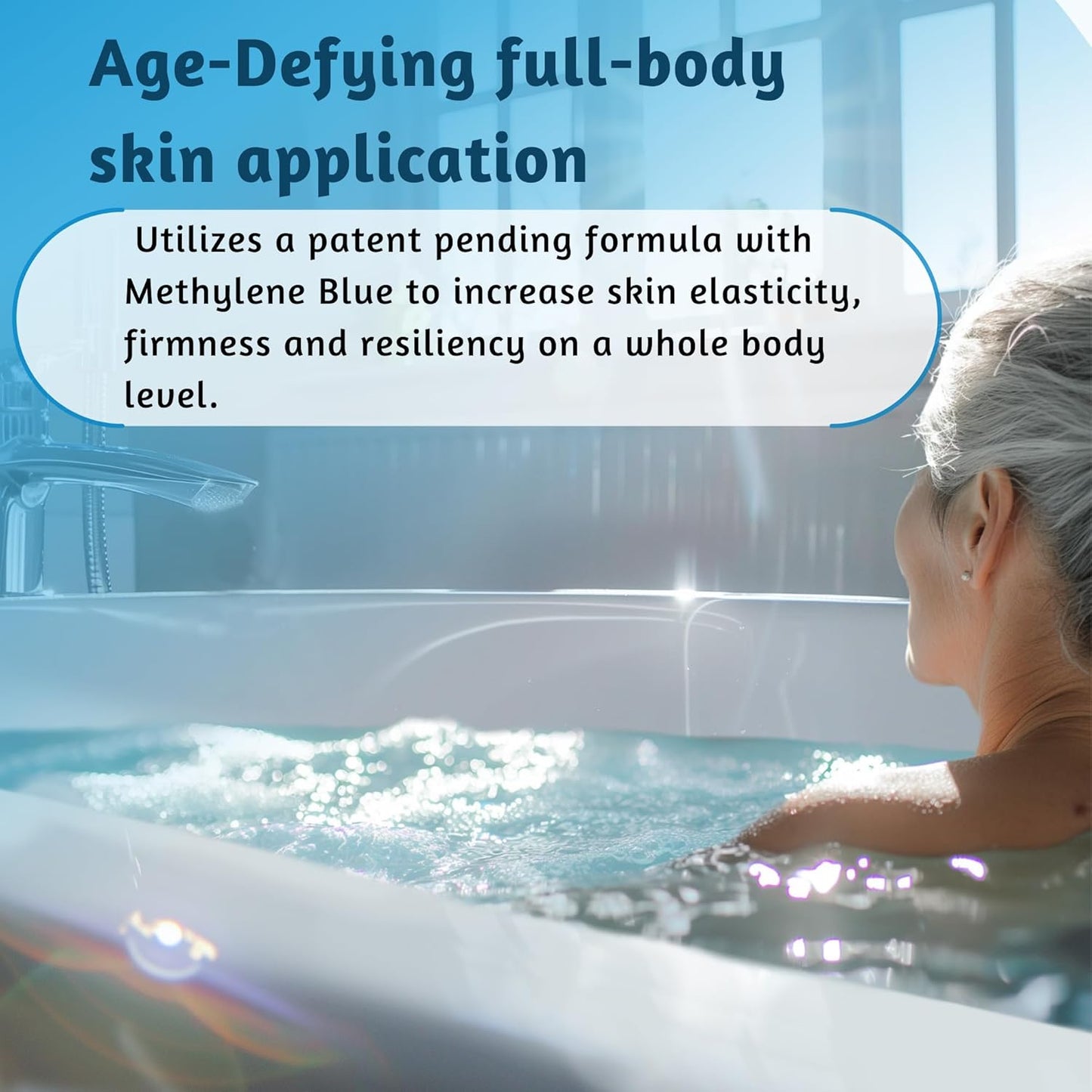 Methylene Blue Bath Soak | Age Defying Serum for Aging and Fragile Skin | Supplement for Defying The Signs of Aging Fragile Skin | USP Pharmaceutical Grade | 10 Dissolvable Sachets