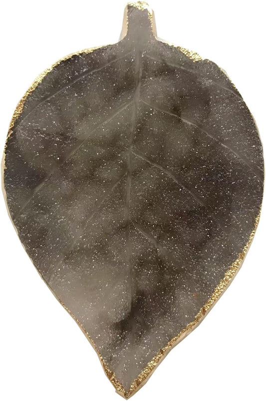 1 Piece Nail Art Palette Nail Polish Palette Mixing Palette Makeup Plate Nail Plate for Nail Art Nail Tip Holder Nail Art Display (gray leaf)