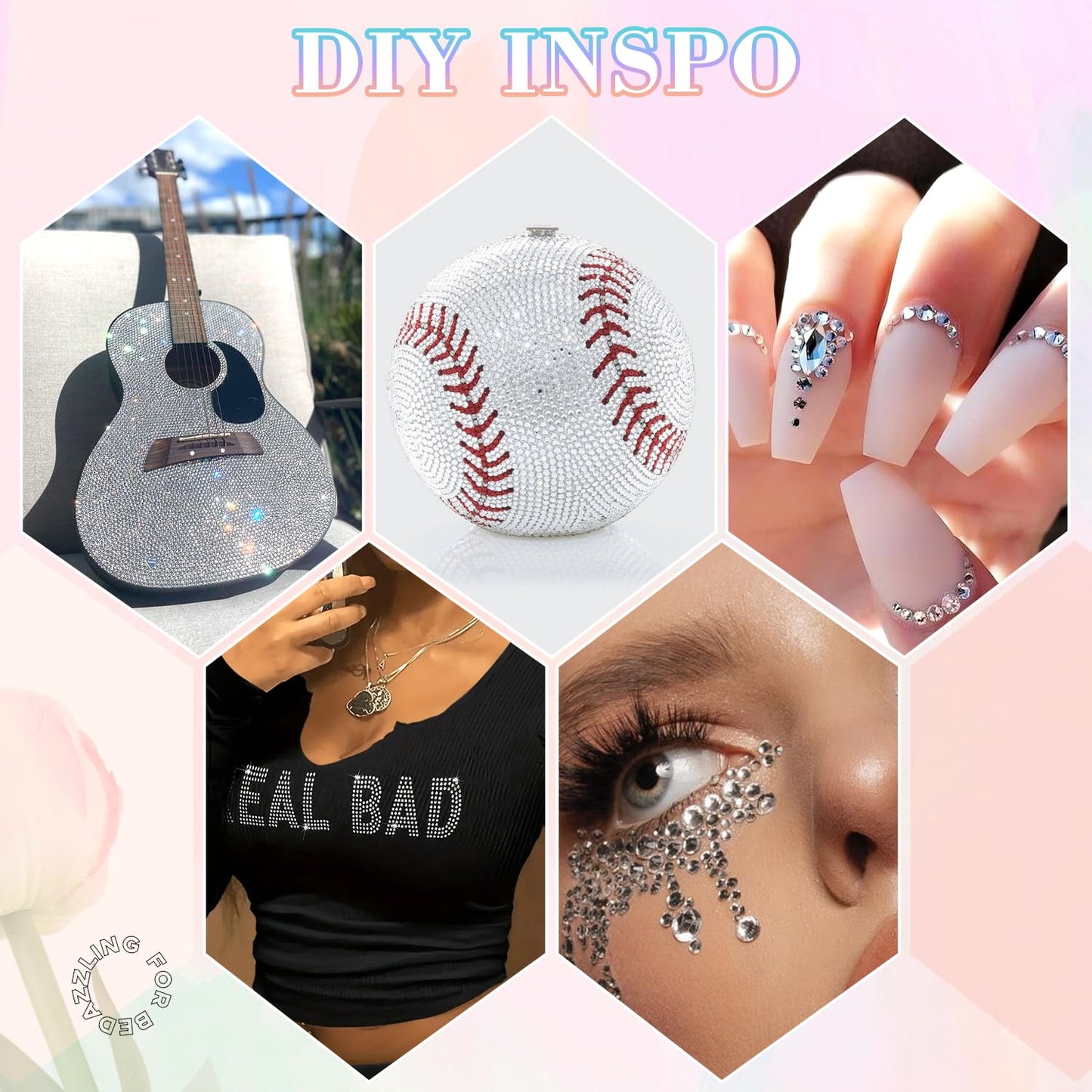 30000Pcs Resin Silver Clear Rhinestones for Bedazzling Crafting with b7000 Jewelry Glue, Bulk Flatback Gems Bedazzler Kit for Crafts Clothes Shoes Fabric Nail Diamond Art, Assorted Size 2/3/4/5/6mm