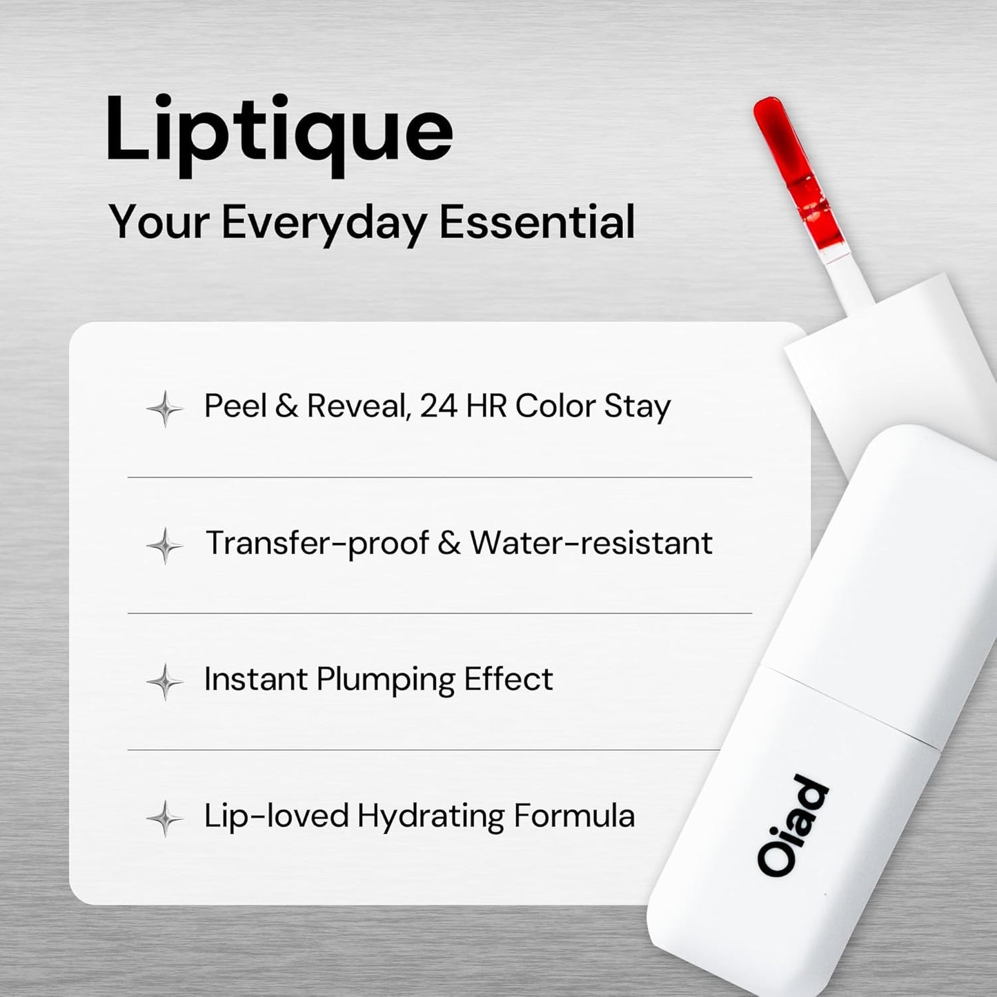 Liptique Korean Lip Stain Peel Off - 24 Hour Long Lasting Lip Tattoo, Waterproof & Transfer Proof, Nourishing & Hydrating Lip Tint for Women, Instant Plumping Lip Tints Peel Off (001 ROUGHER)