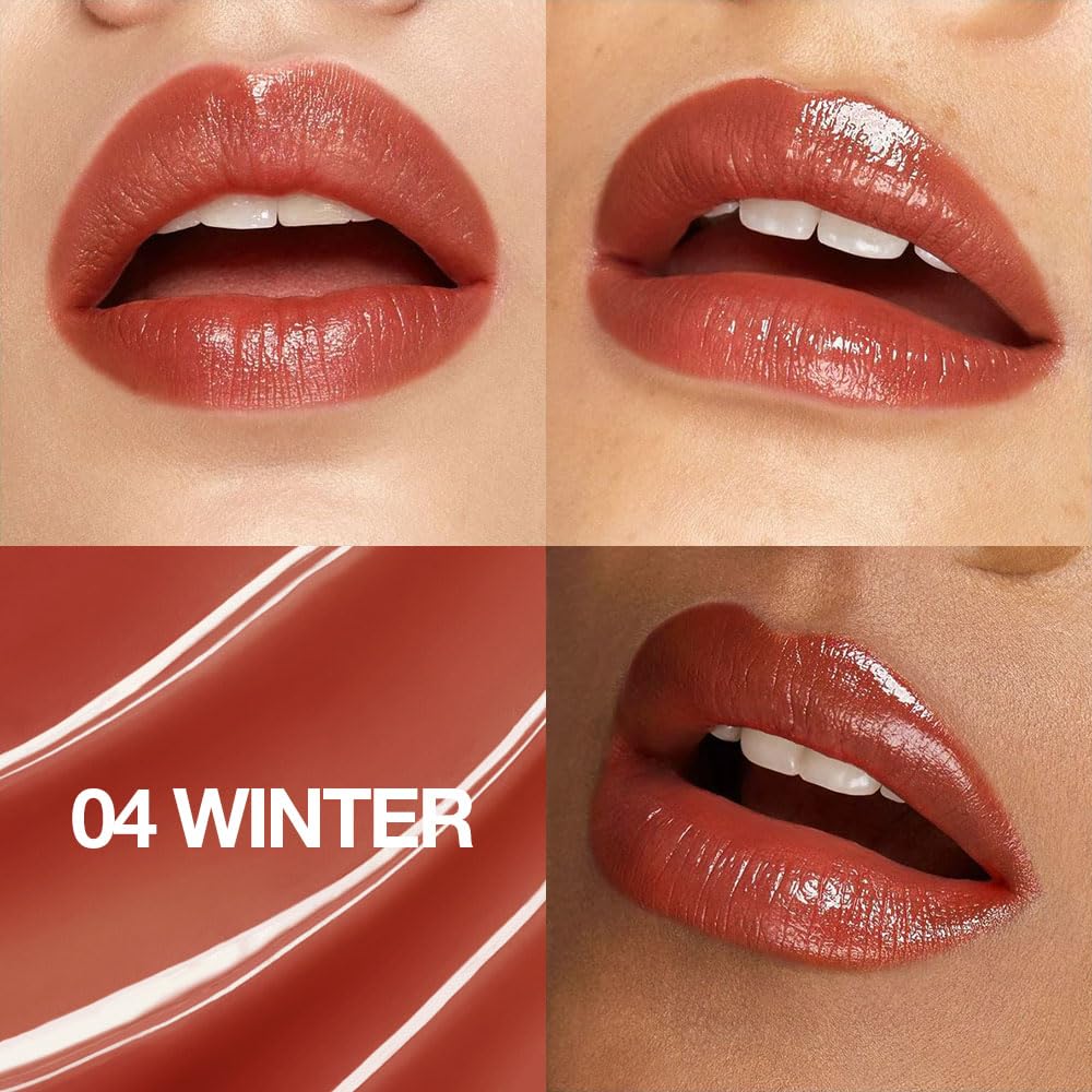 1Pcs Tinted Lip Balm Moisturizing Lipstick – Cool Plum Red Sheer Hydrating Lip Color for Dry Lips – Nourishing Lip Balm for All Women with a Subtle Natural Scent (S04 Winter)