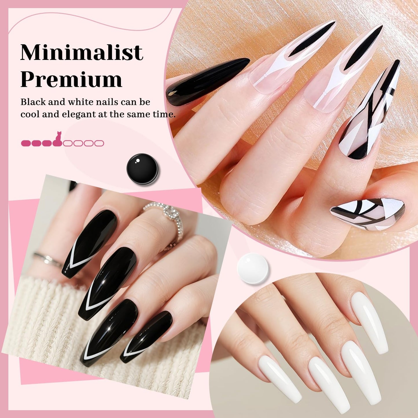 JODSONE 12 Bottles Gel Nail Polish Set Base Coat Glossy Top Coat Fast Drying Long Lasting Soak Off Wipe Free