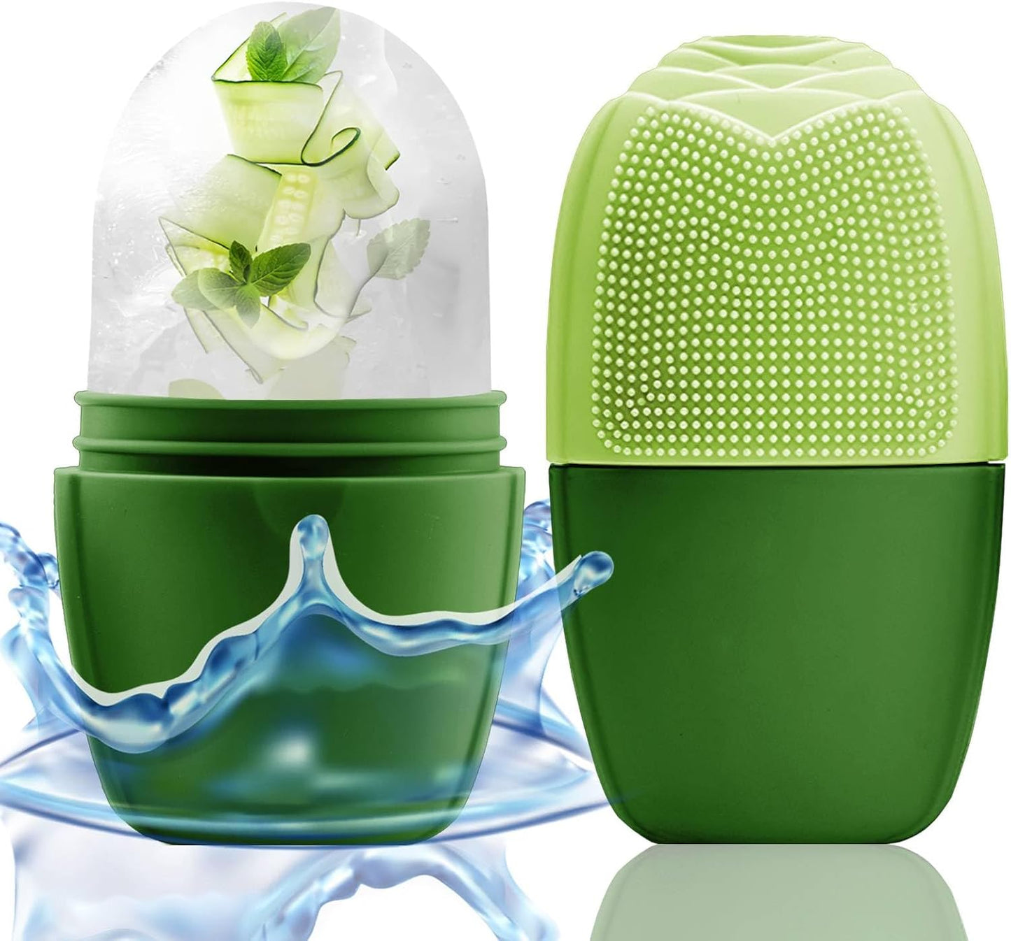 KOGITI Face Ice Mold & Roller - Ice Facial Massager for Puffiness Relief & Skin Care, Green