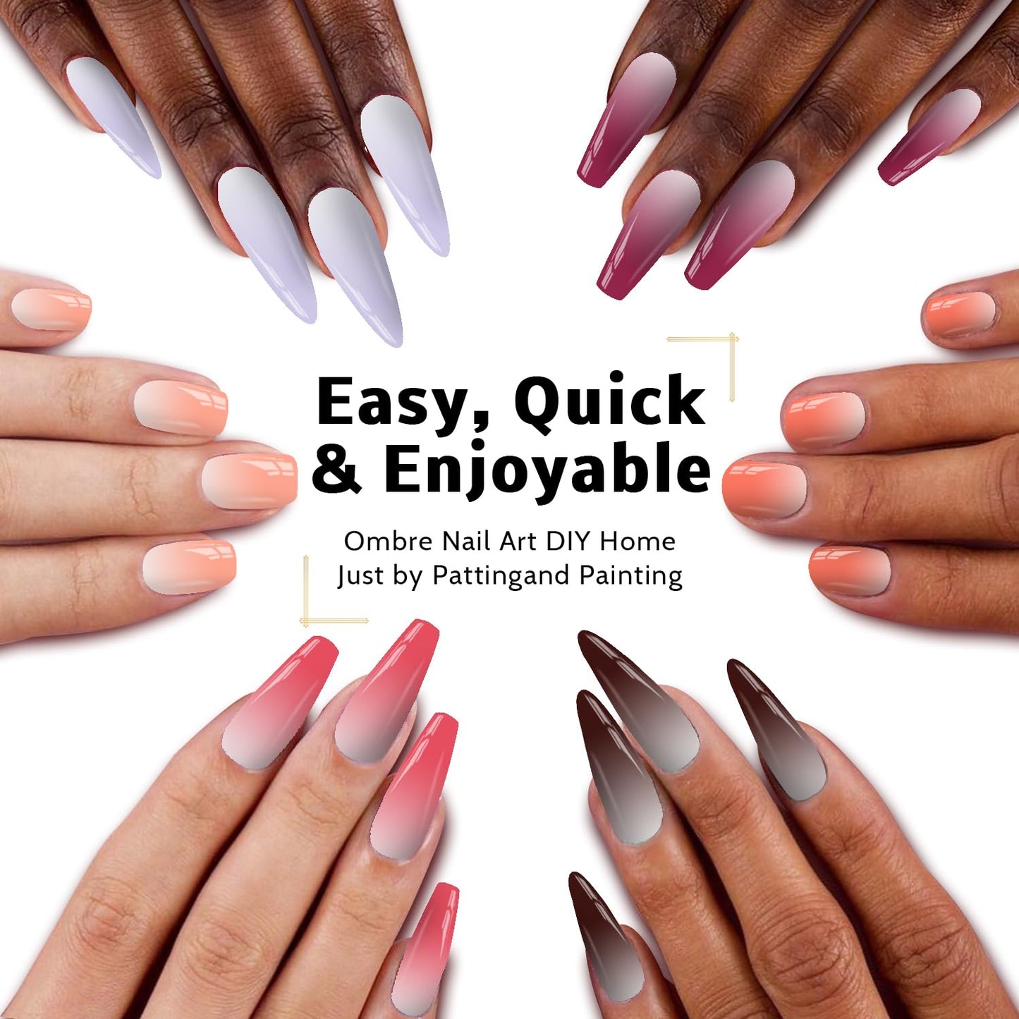 Sponge Pat Paint Nail Gel, Ombre Nails Gradient Gel Nail Blush Blooming Aura Nails Drawing Stripper Floral Painting DIY Nail Art, No Wipe, UV/LED Curing (16 Colors F)