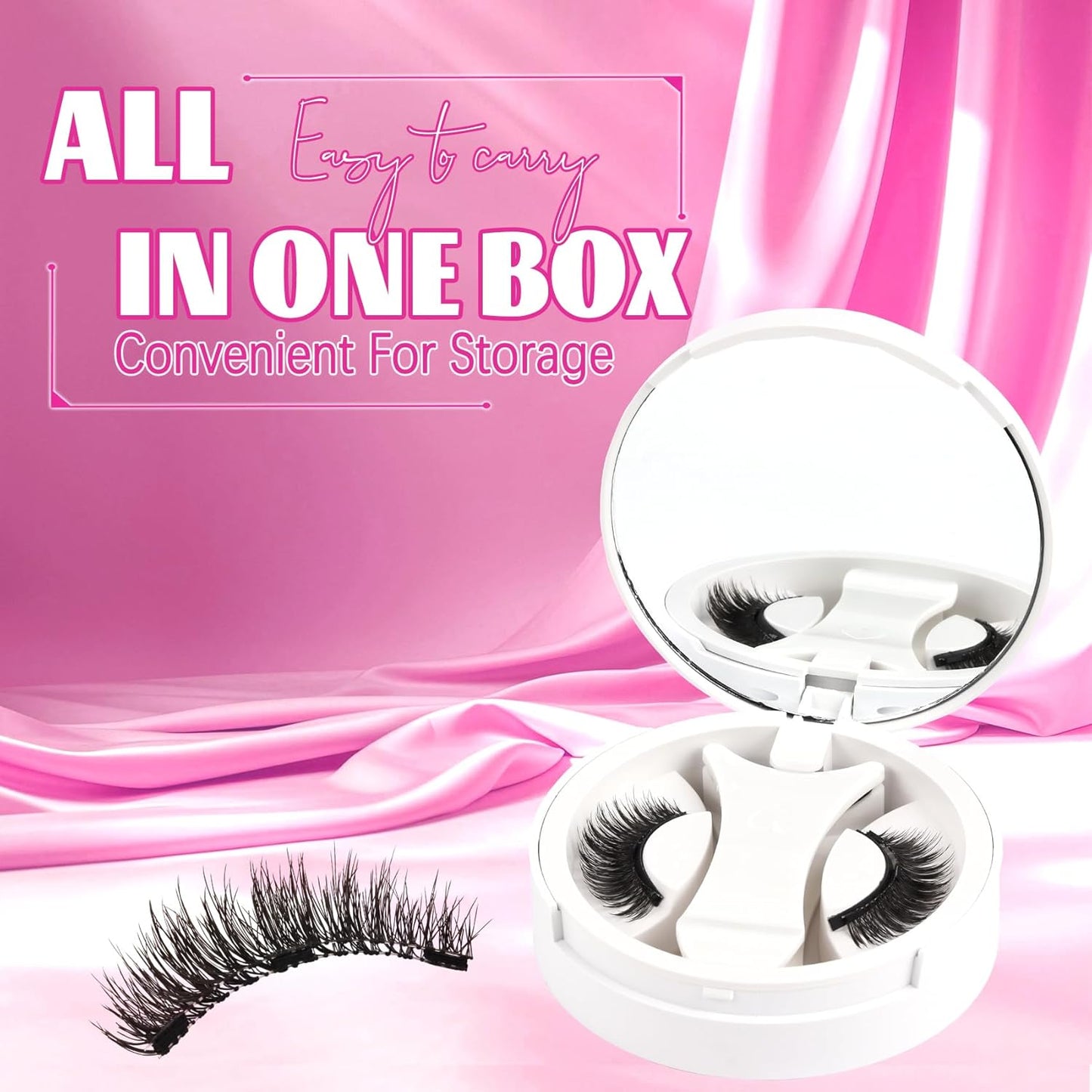 Veleasha Magnetic Eyelashes Manga Lashes Cat Eye Lash Magnetic Lashes with Applicator Natural Look Reusable No Glue Easy to Apply & Remove Spiky False Eyelashes Lash Wispy (Flash)