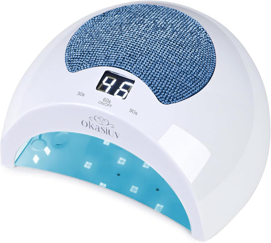 Rechargeable UV LED Nail Lamp with Diamond Design & Touch Control - 3 Timer Settings, Fast Curing for All Gel Polishes, Portable UV Nail Dryer for Professional Salon & Home