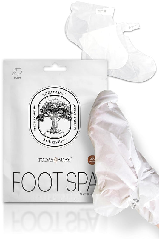 Moisturizing Foot Mask for Dry Cracked Feet | Hydrating at Home Foot Spa Kit Baby Feet Foot Peel Cracked Heel Repair w/Natural Ingredients | No More Dry Rough Calloused Feet (5 Pairs)