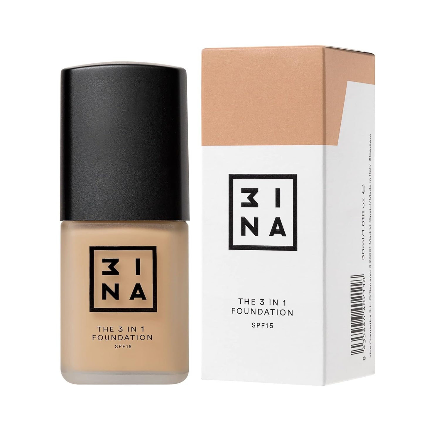 3INA The 3-In-1 Foundation 204 - Vegan Formula - Combination Of Primer, Concealer And Foundation - Medium Coverage - Natural Finish - Perfect For Covering Lines And Blemishes - Long Lasting - 1.01 Oz